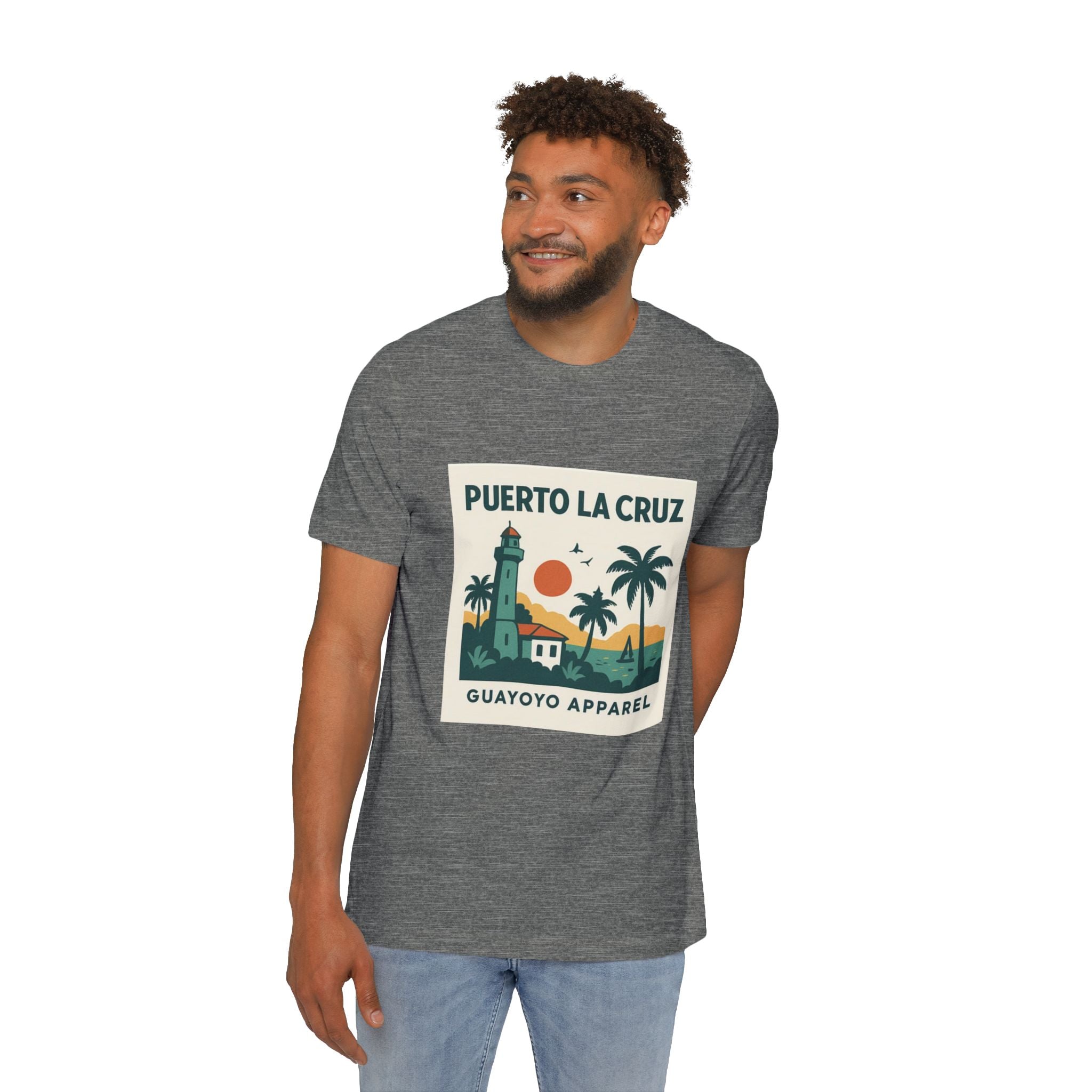 Puerto La Cruz Lighthouse T-Shirt — Retro Beach Graphic Tee by Guayoyo Apparel