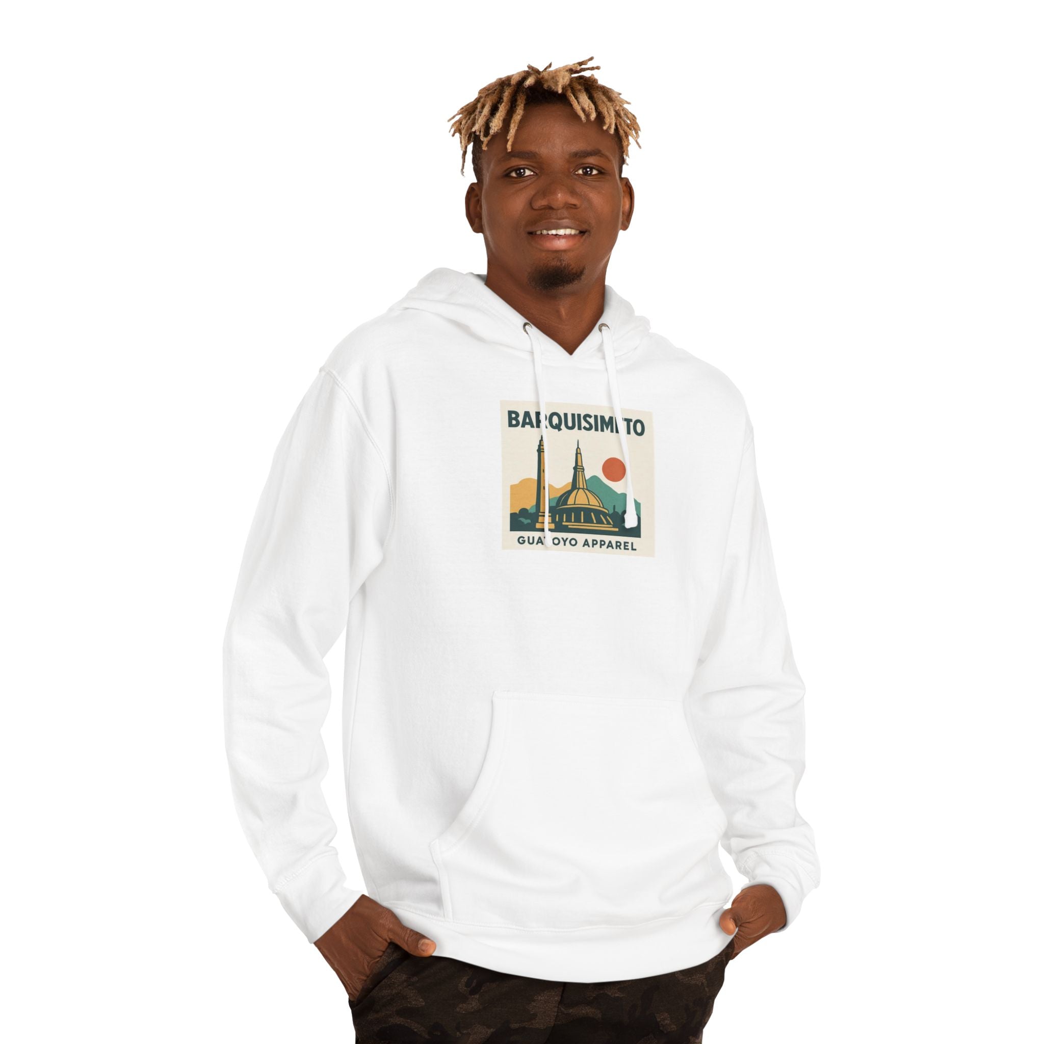 Barquisimeto Retro Skyline Hoodie — Venezuela Travel Vintage Graphic Hooded Sweatshirt