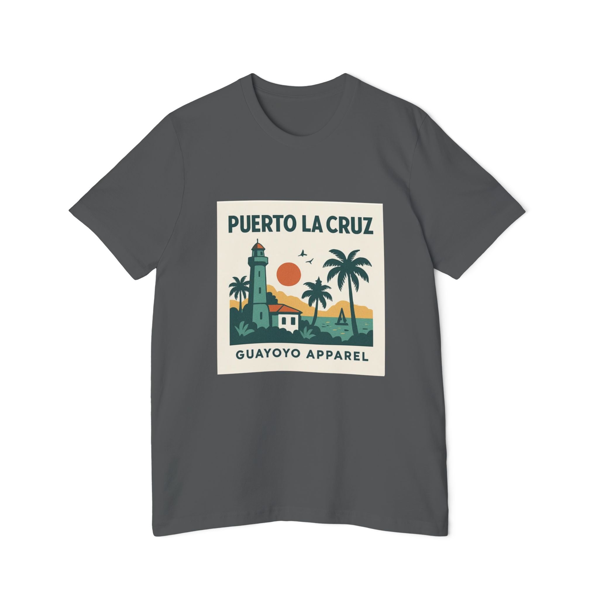 Puerto La Cruz Lighthouse T-Shirt — Retro Beach Graphic Tee by Guayoyo Apparel