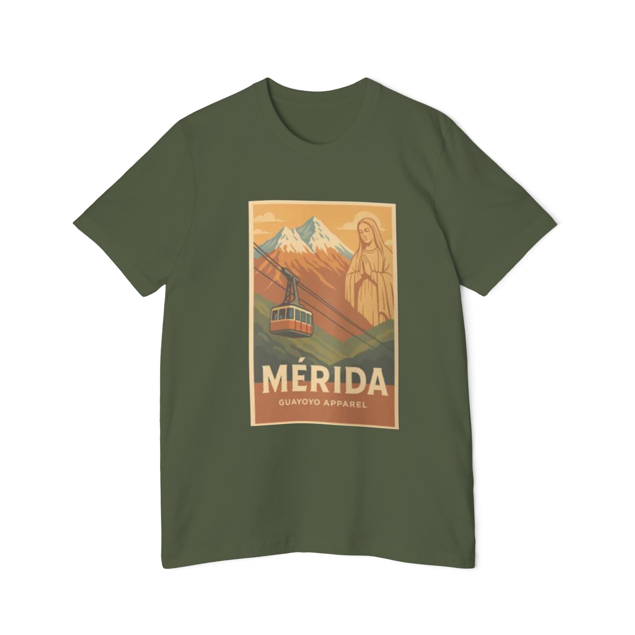 Mérida Vintage Travel T-Shirt — Cable Car & Mountain Poster Tee