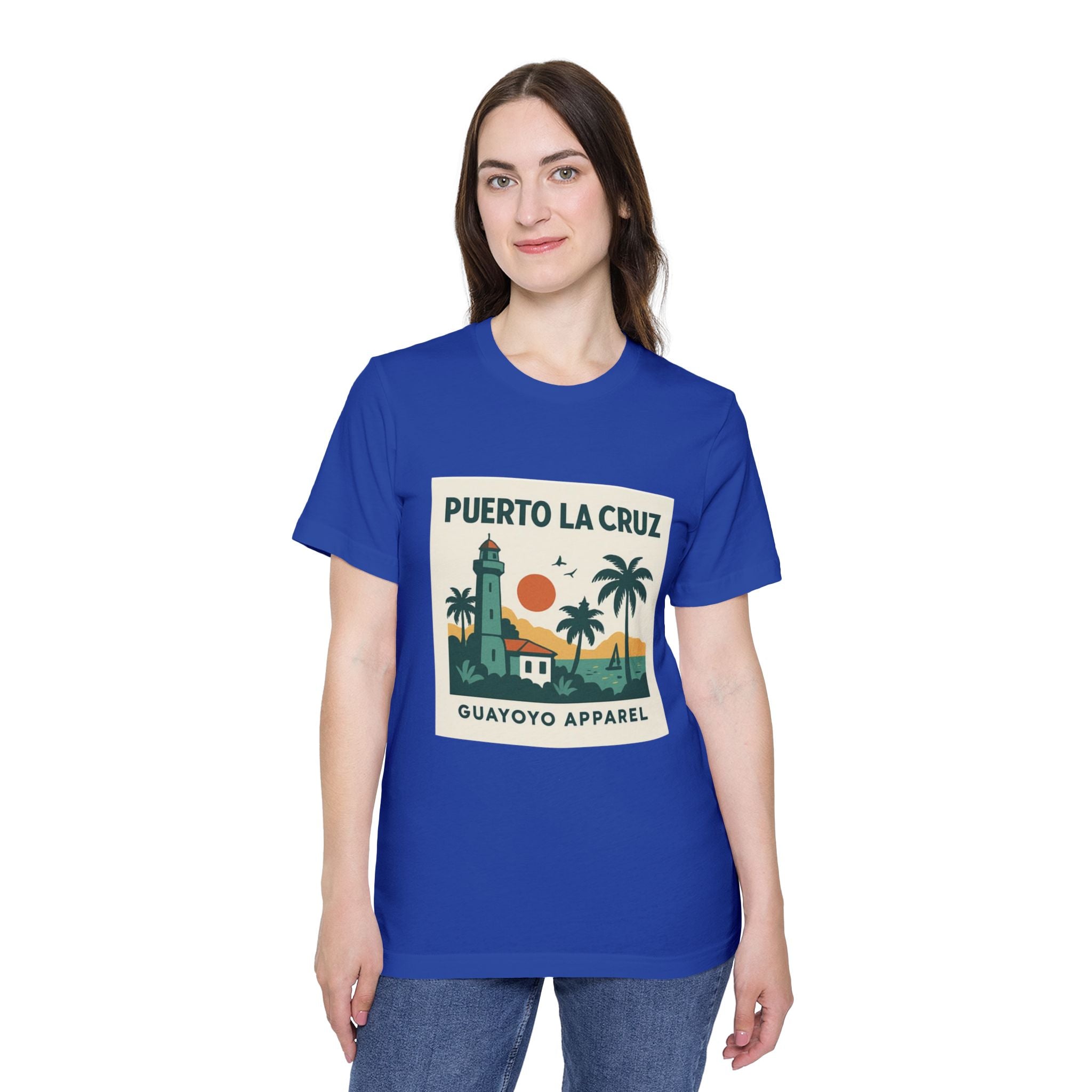 Puerto La Cruz Lighthouse T-Shirt — Retro Beach Graphic Tee by Guayoyo Apparel