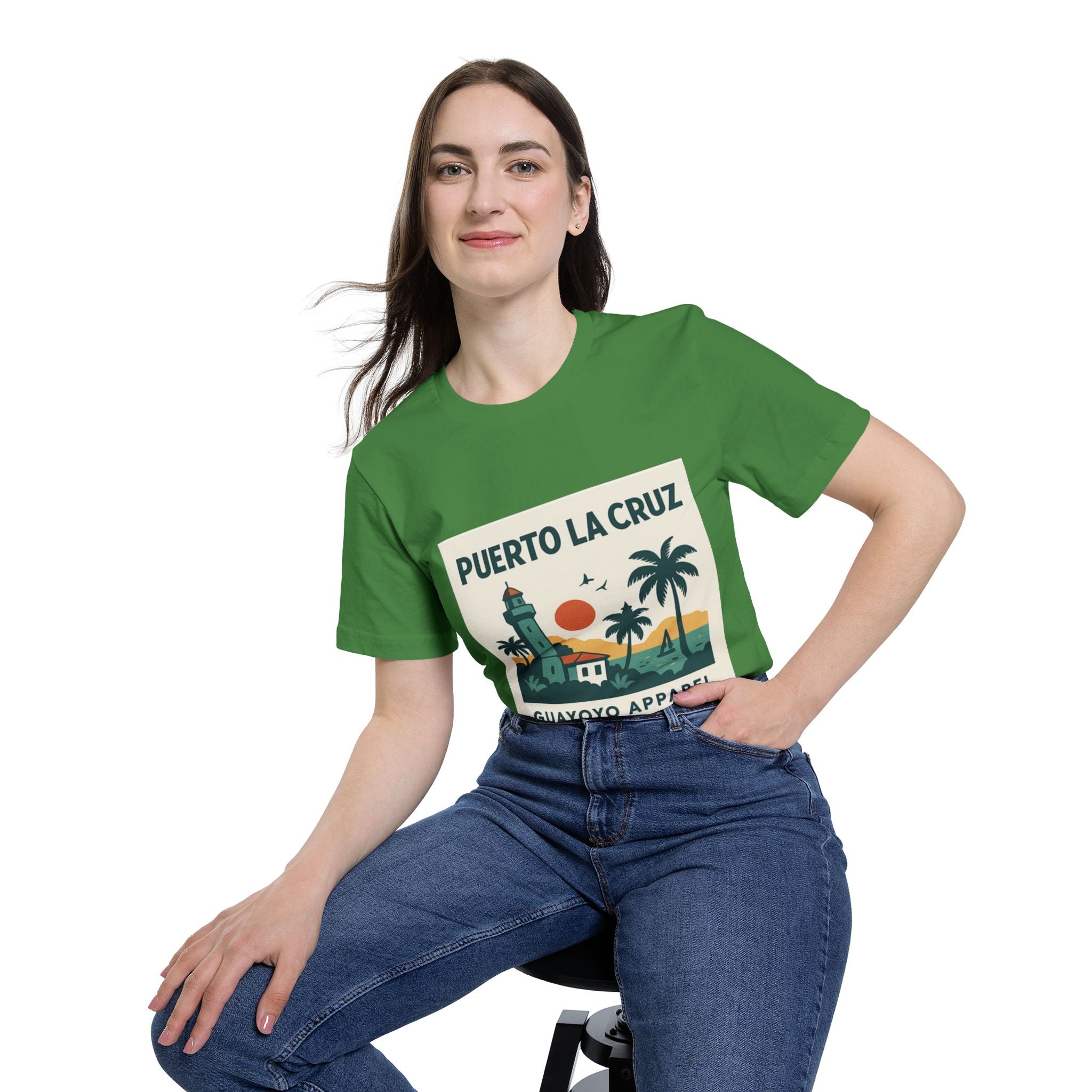 Puerto La Cruz Lighthouse T-Shirt — Retro Beach Graphic Tee by Guayoyo Apparel