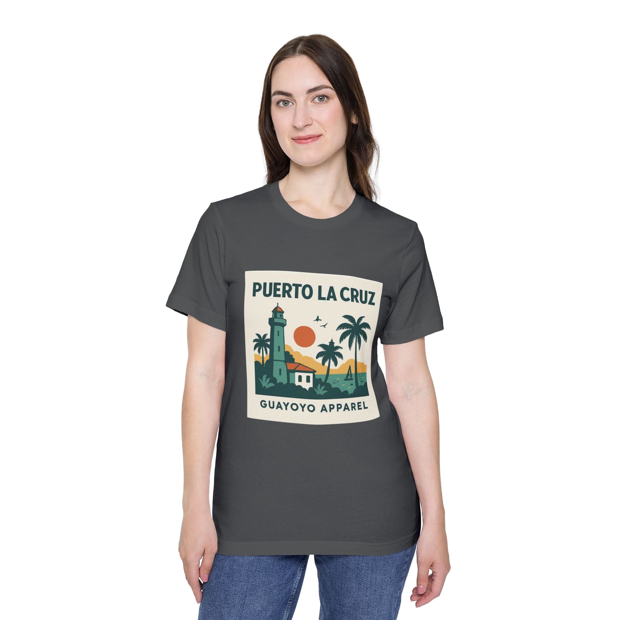 Puerto La Cruz Lighthouse T-Shirt — Retro Beach Graphic Tee by Guayoyo Apparel
