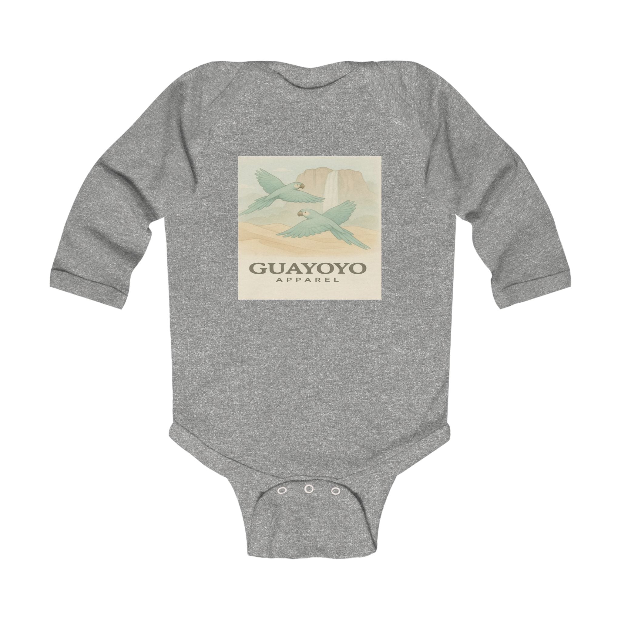 Infant Bodysuit with Vintage Airplane "Guayoyo" Print — Baby Long Sleeve Onesie