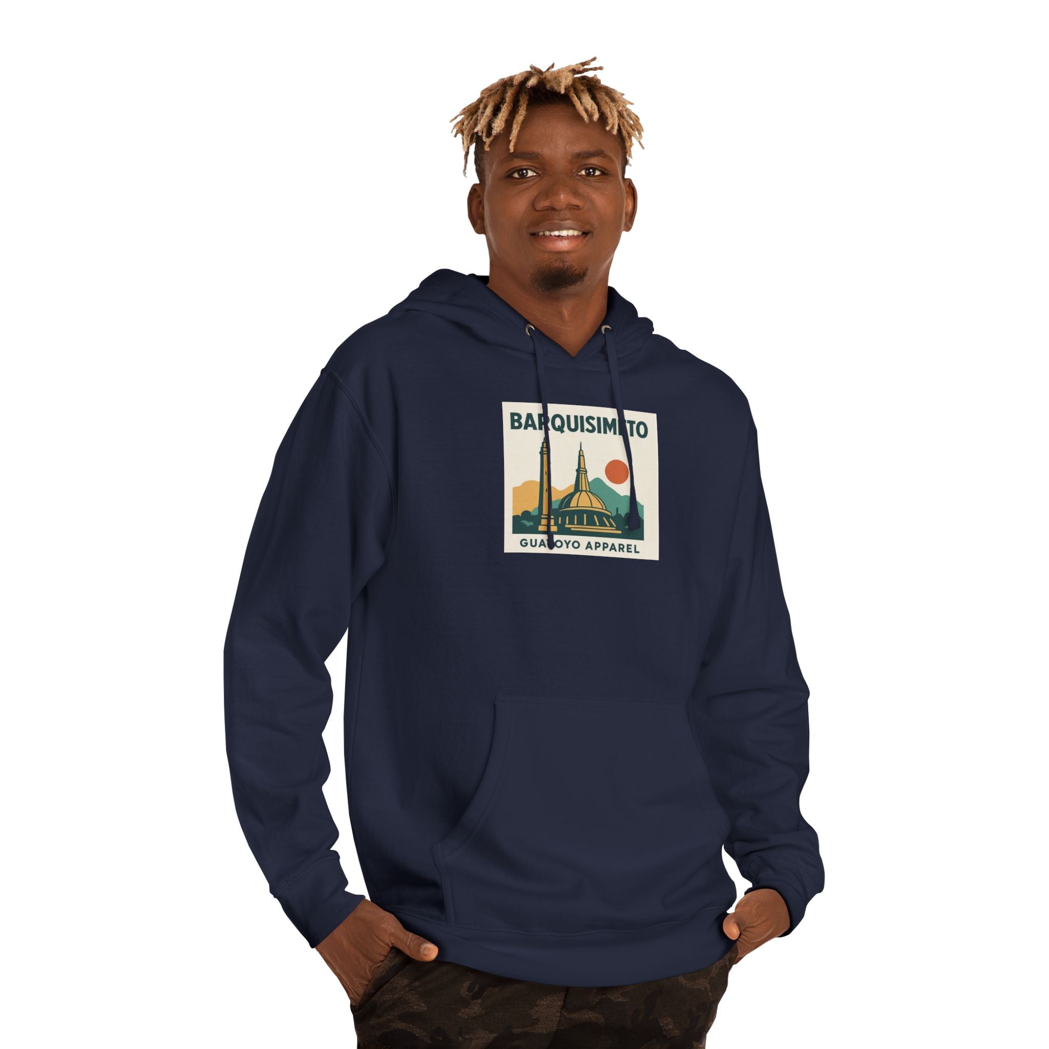 Barquisimeto Retro Skyline Hoodie — Venezuela Travel Vintage Graphic Hooded Sweatshirt