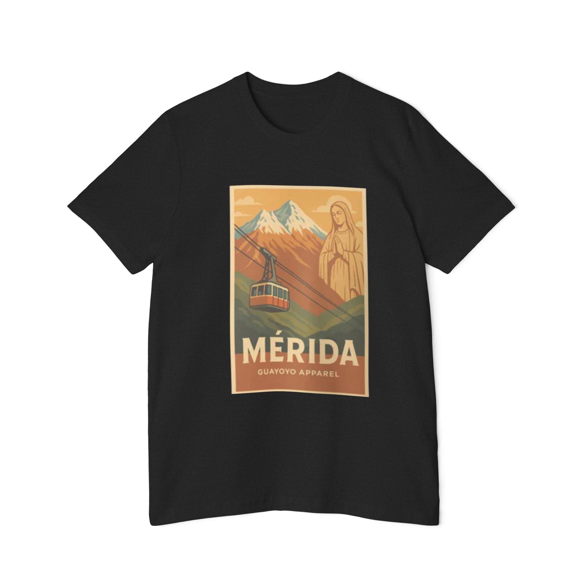 Mérida Vintage Travel T-Shirt — Cable Car & Mountain Poster Tee