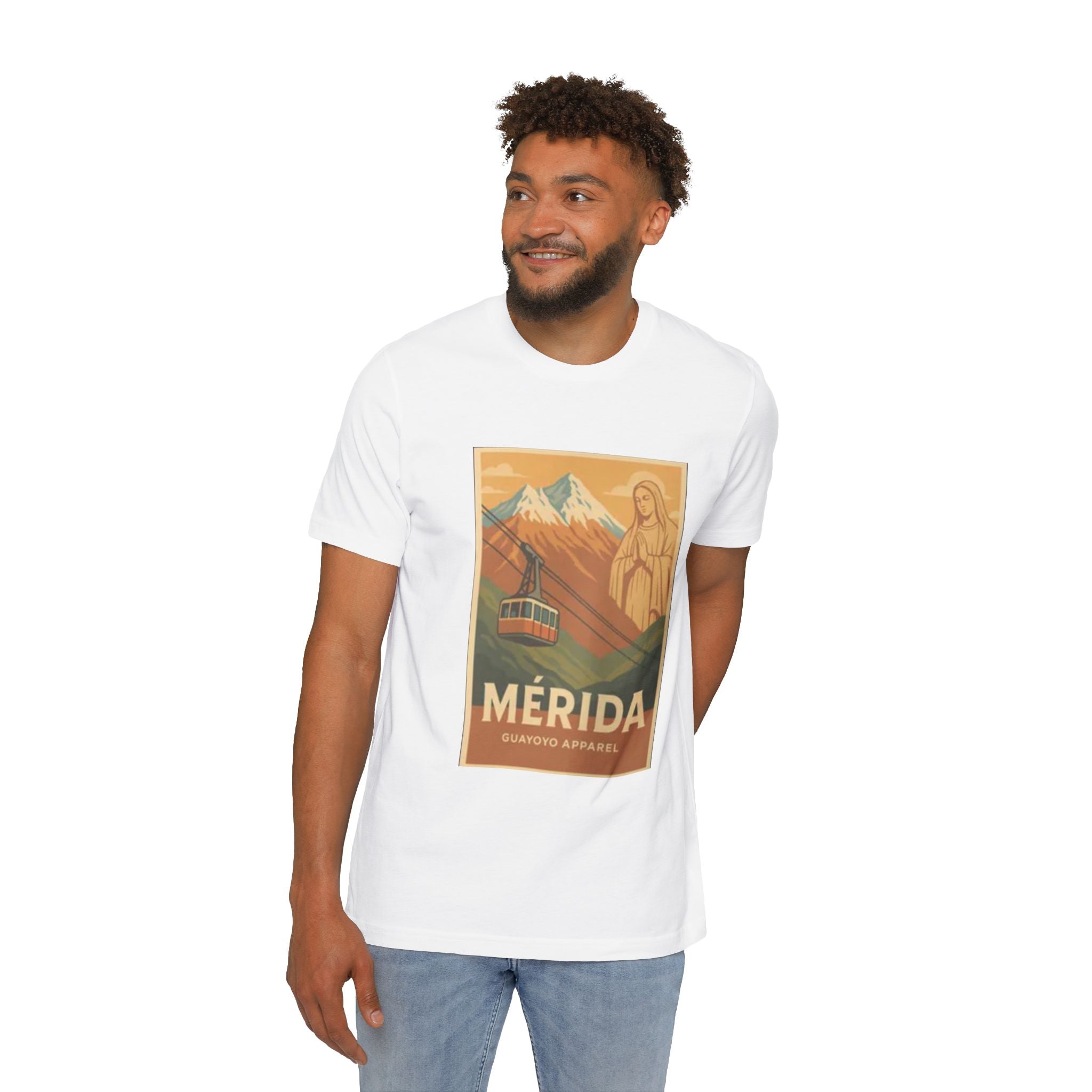 Mérida Vintage Travel T-Shirt — Cable Car & Mountain Poster Tee