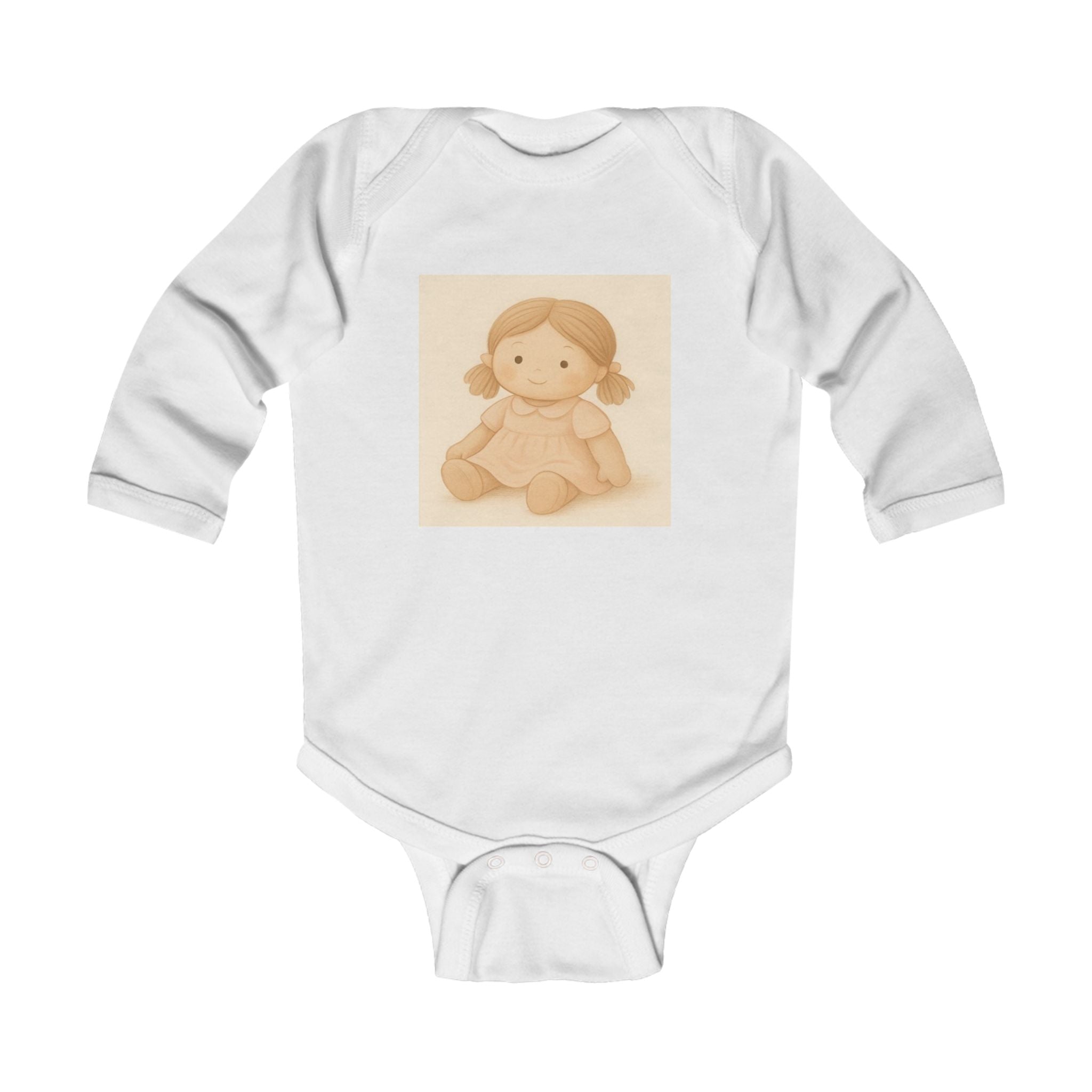Baby Bodysuit — Vintage Soft Doll Illustration Infant Long Sleeve Onesie