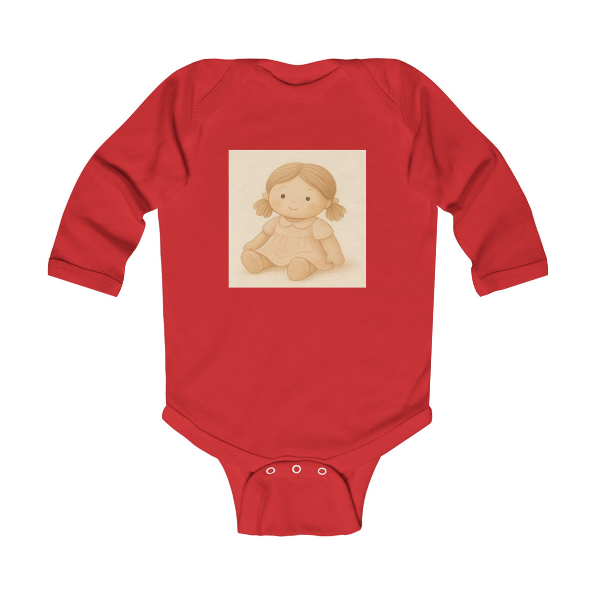 Baby Bodysuit — Vintage Soft Doll Illustration Infant Long Sleeve Onesie