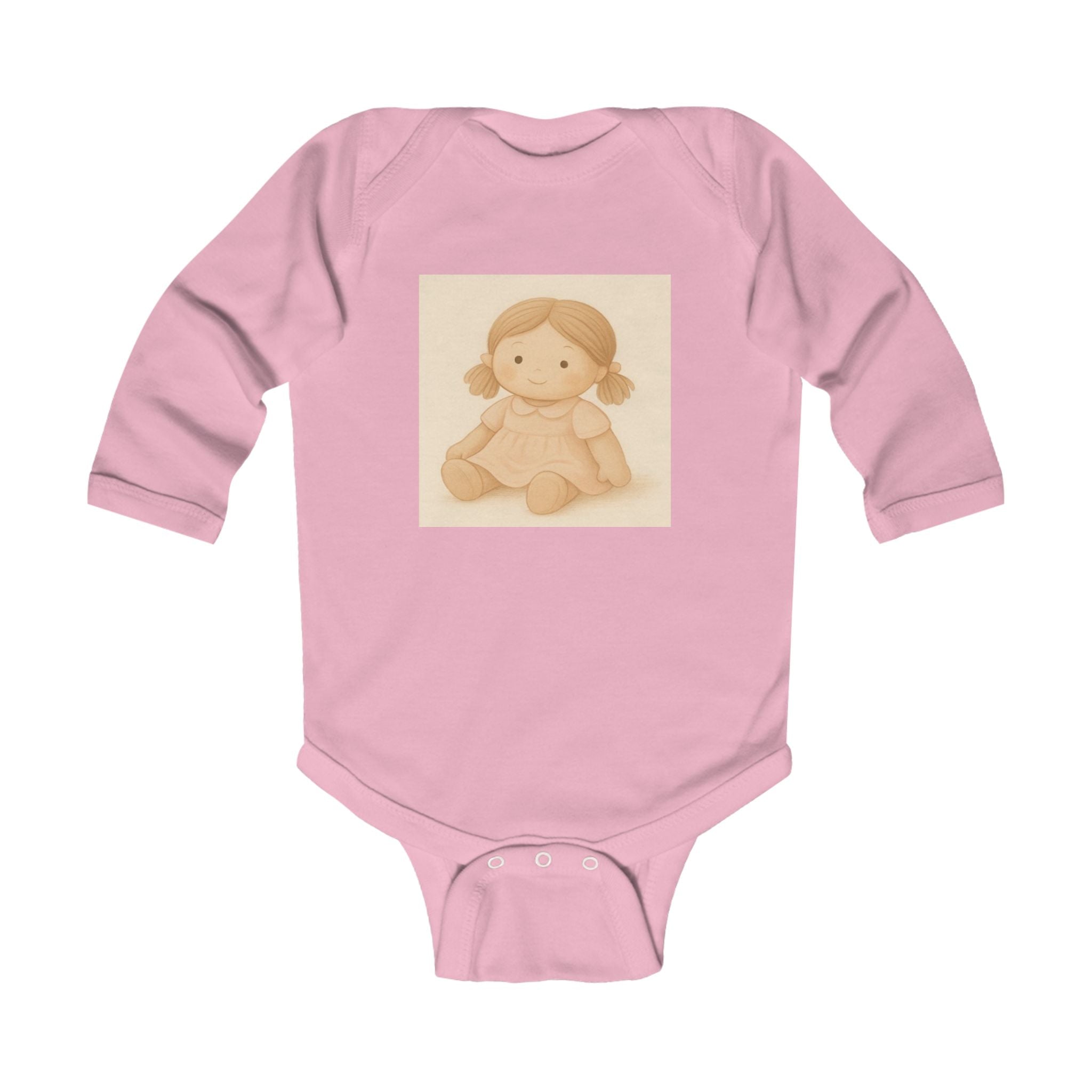 Baby Bodysuit — Vintage Soft Doll Illustration Infant Long Sleeve Onesie