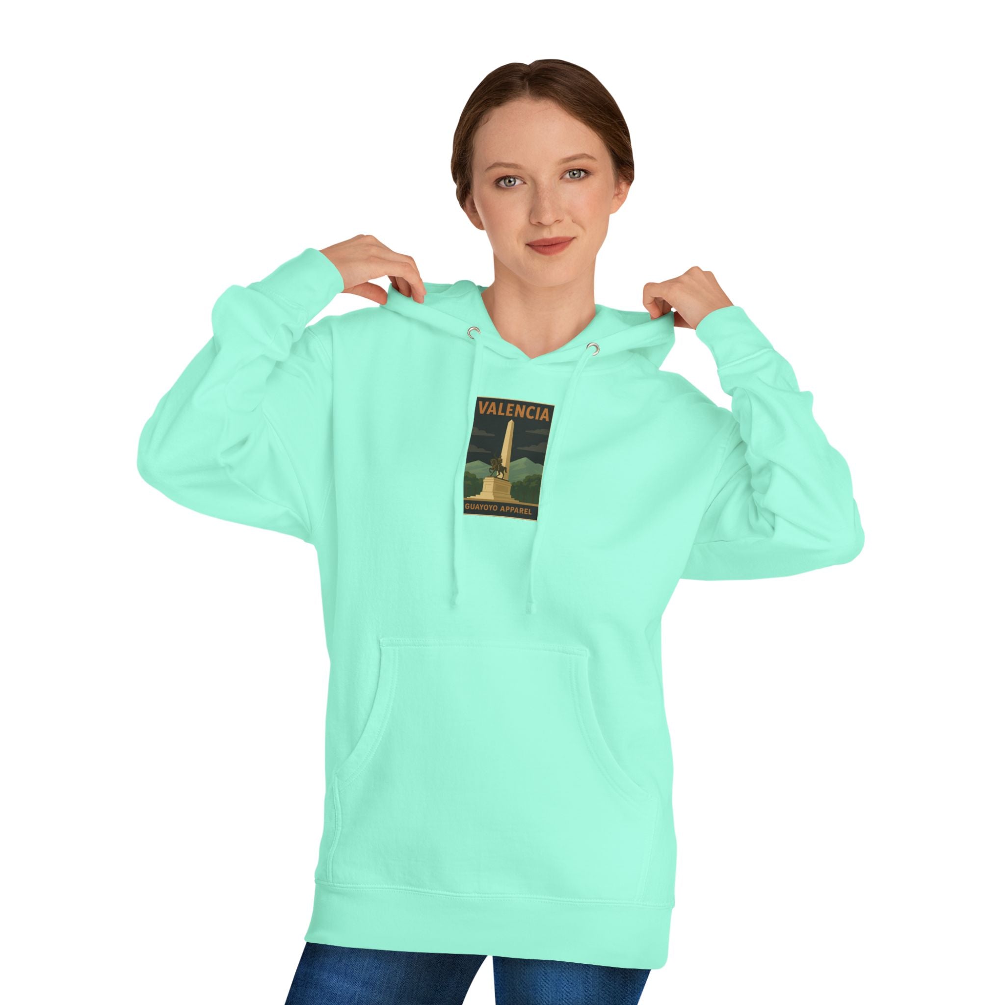 Valencia Vintage Travel Hoodie — Retro Palm & Monument Graphic