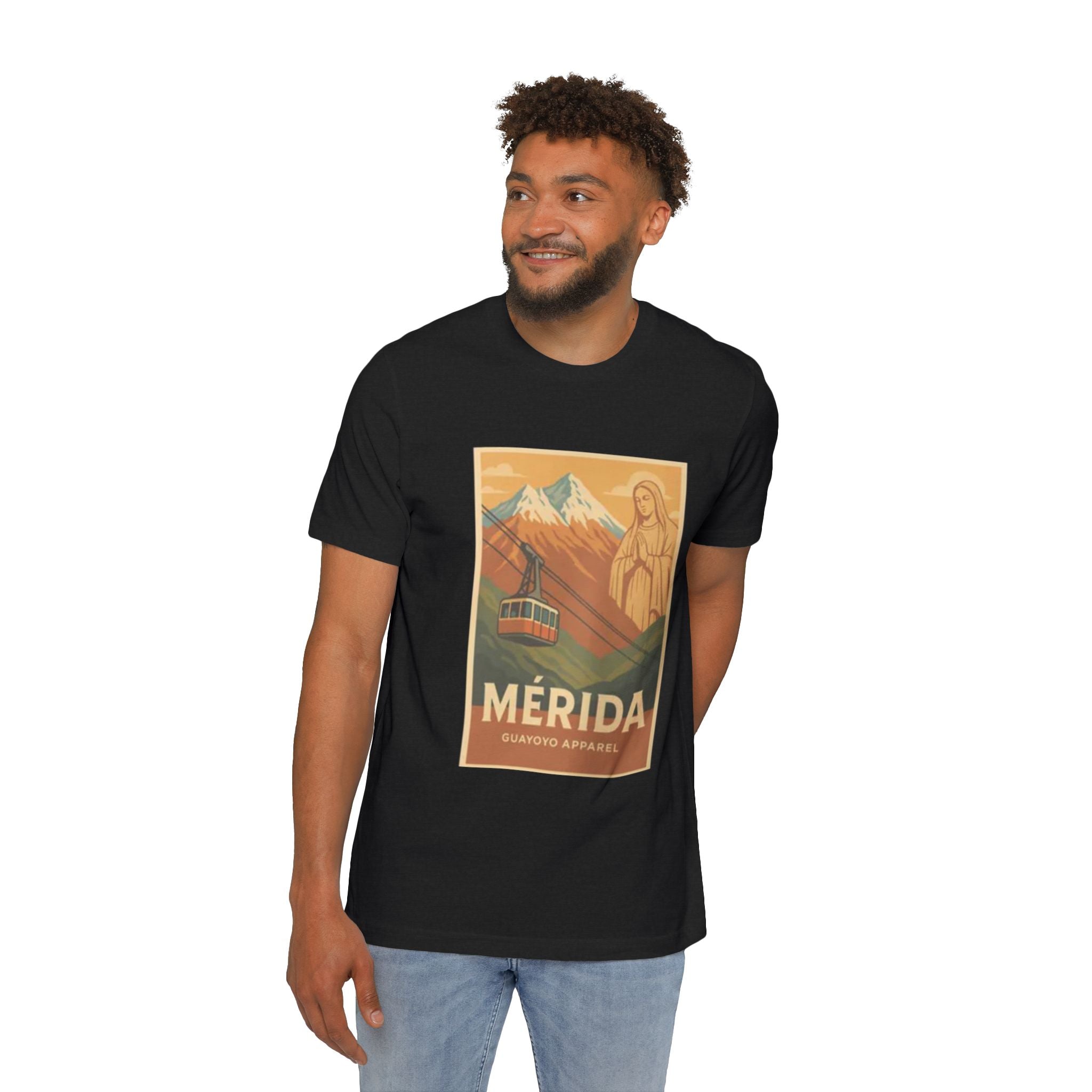 Mérida Vintage Travel T-Shirt — Cable Car & Mountain Poster Tee