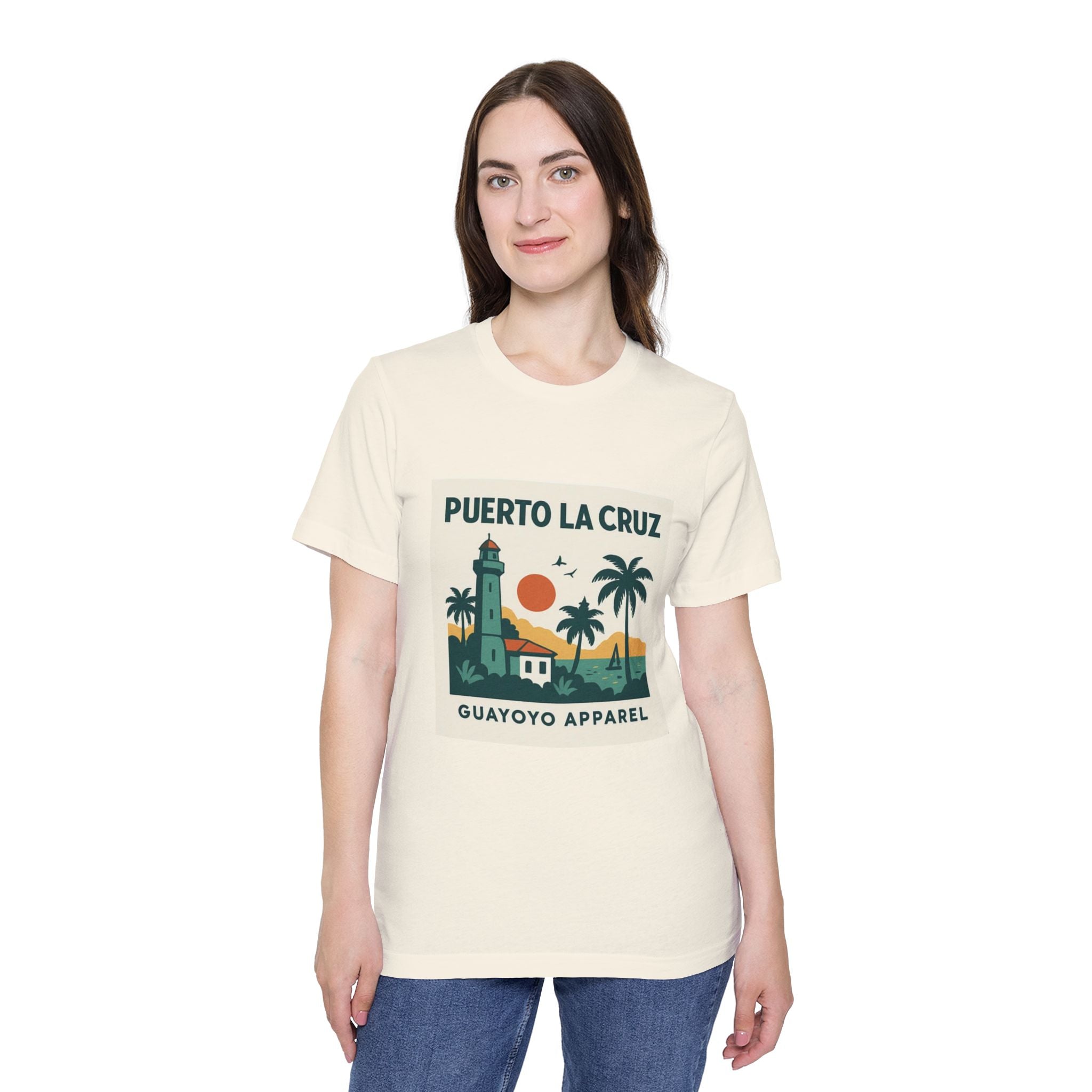 Puerto La Cruz Lighthouse T-Shirt — Retro Beach Graphic Tee by Guayoyo Apparel