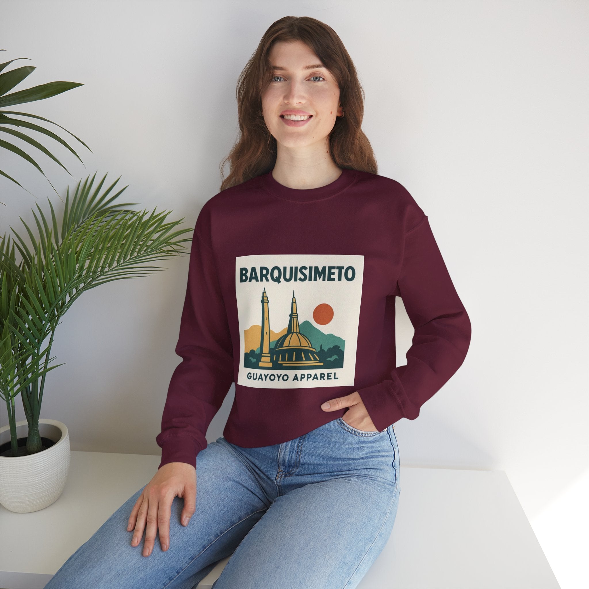 Barquisimeto Landmark Sweatshirt — Retro Cityscape Guayoyo Apparel