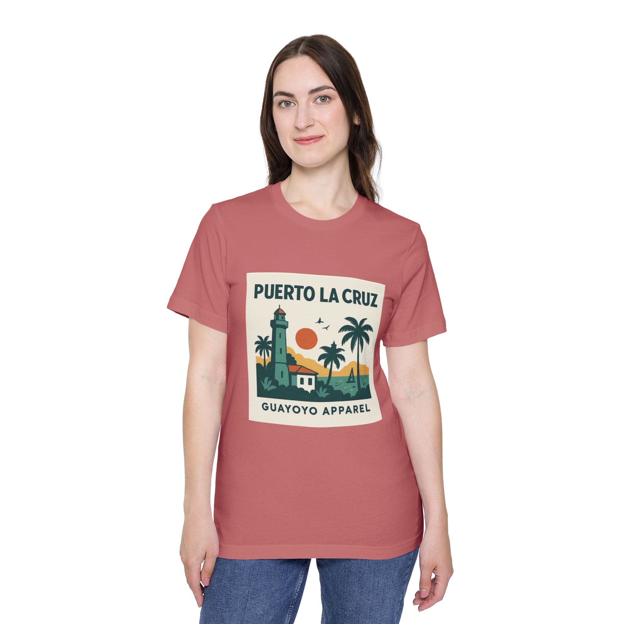 Puerto La Cruz Lighthouse T-Shirt — Retro Beach Graphic Tee by Guayoyo Apparel