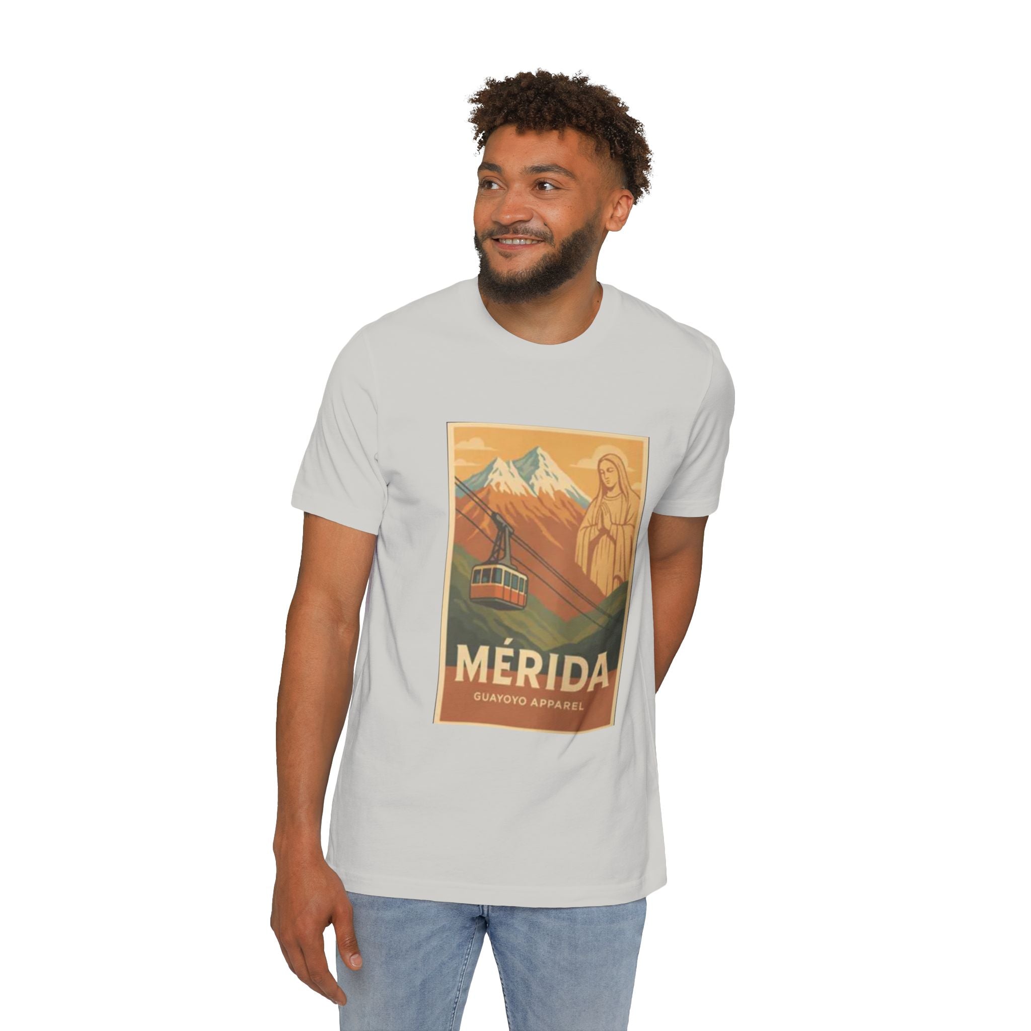 Mérida Vintage Travel T-Shirt — Cable Car & Mountain Poster Tee