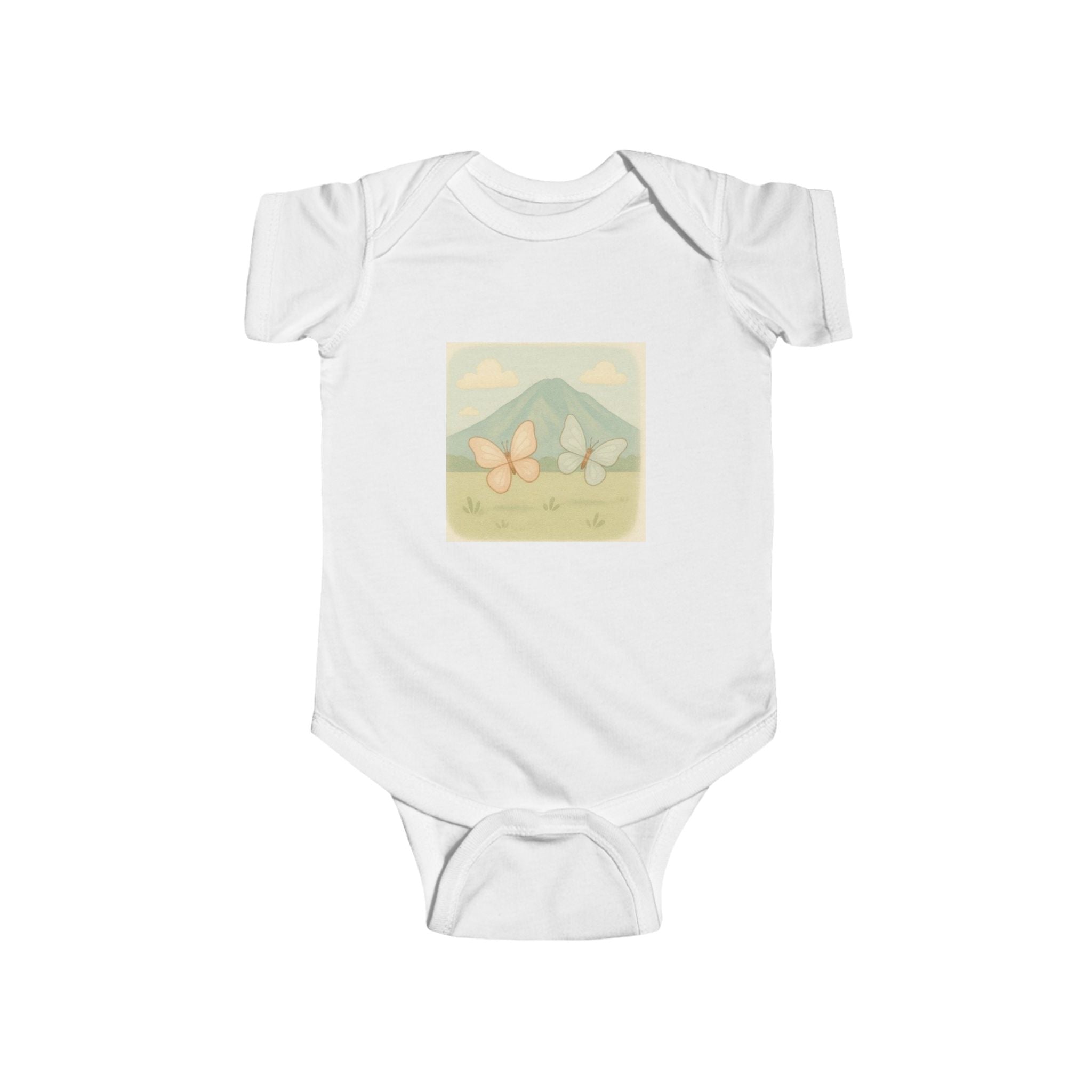 Infant Bodysuit — Pastel Mountain Butterfly Baby Onesie