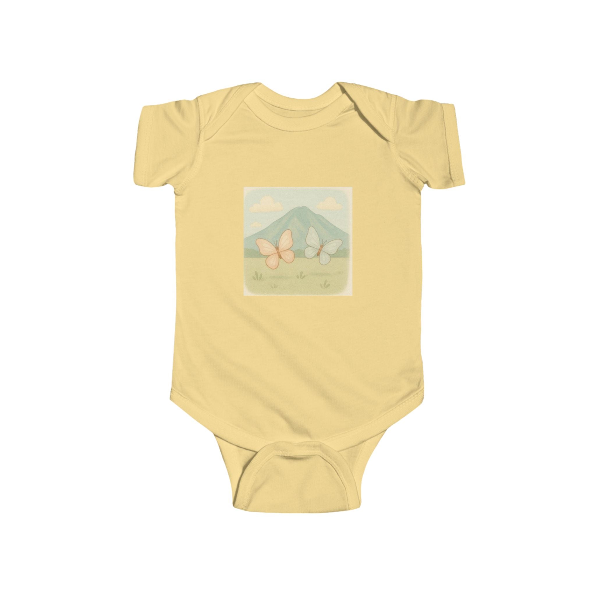 Infant Bodysuit — Pastel Mountain Butterfly Baby Onesie