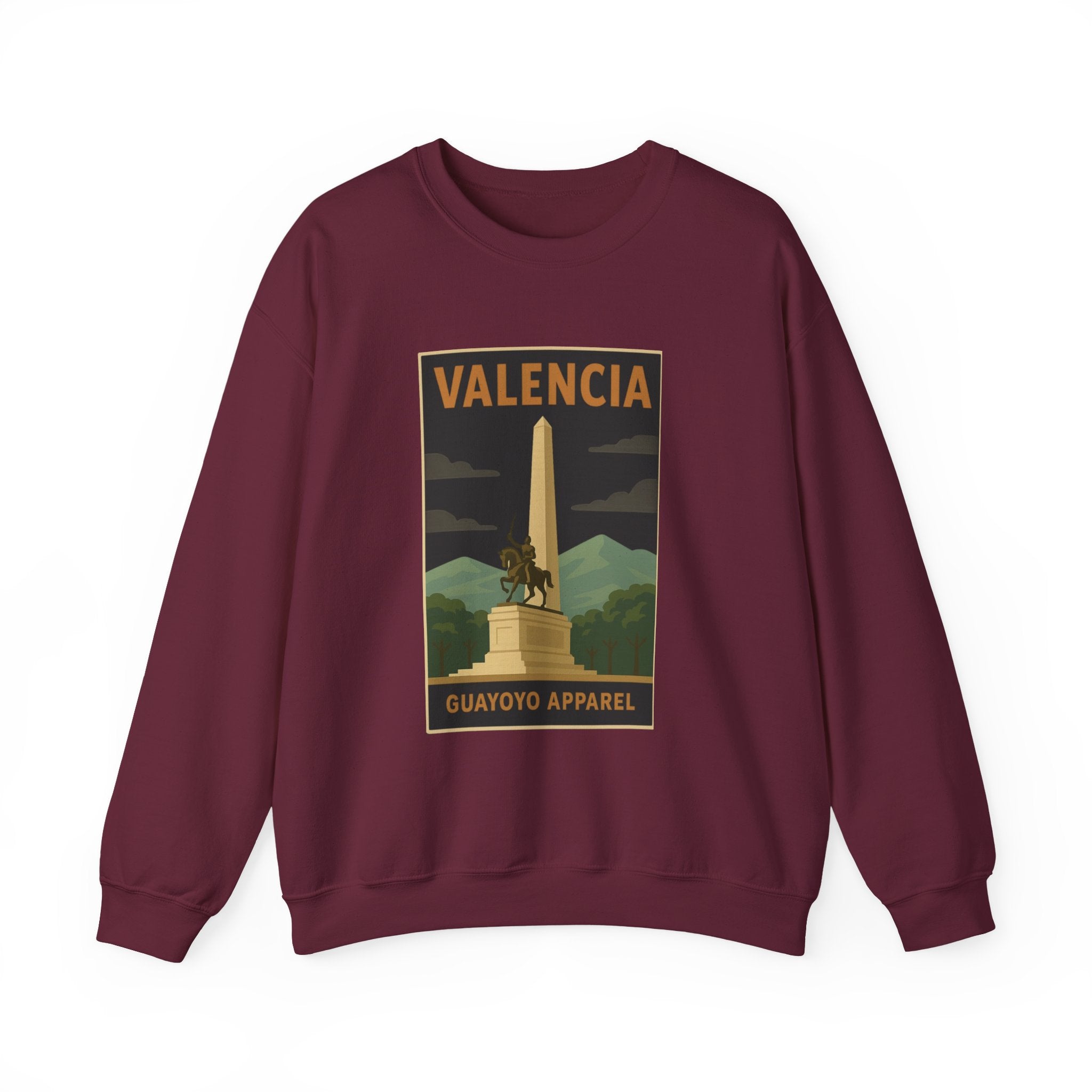 Valencia Monument Crewneck Sweatshirt — Vintage City Landmark Graphic