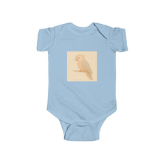 Peach Parakeet Baby Bodysuit — Cute Pastel Bird Infant Onesie