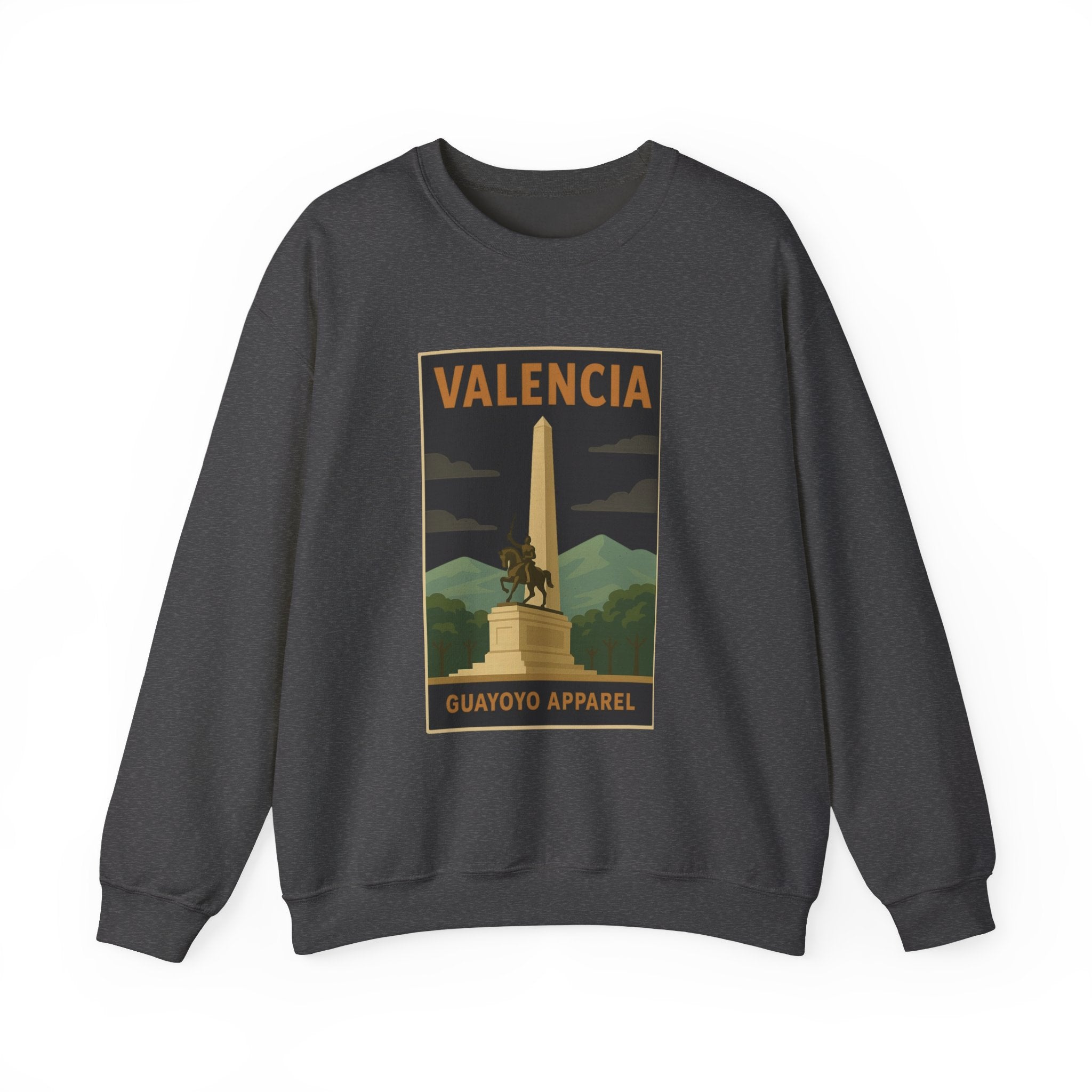Valencia Monument Crewneck Sweatshirt — Vintage City Landmark Graphic