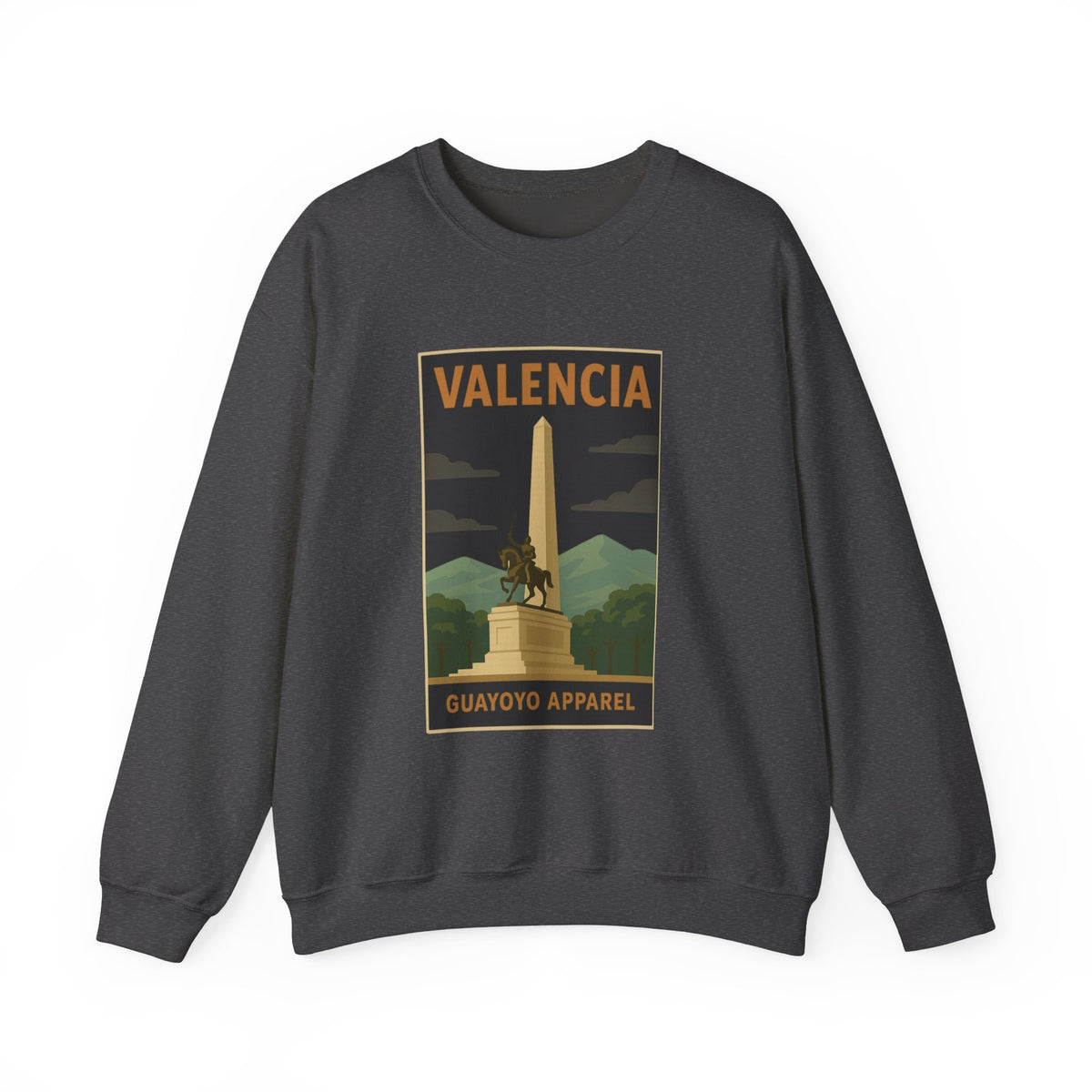 Valencia Monument Crewneck Sweatshirt — Vintage City Landmark Graphic