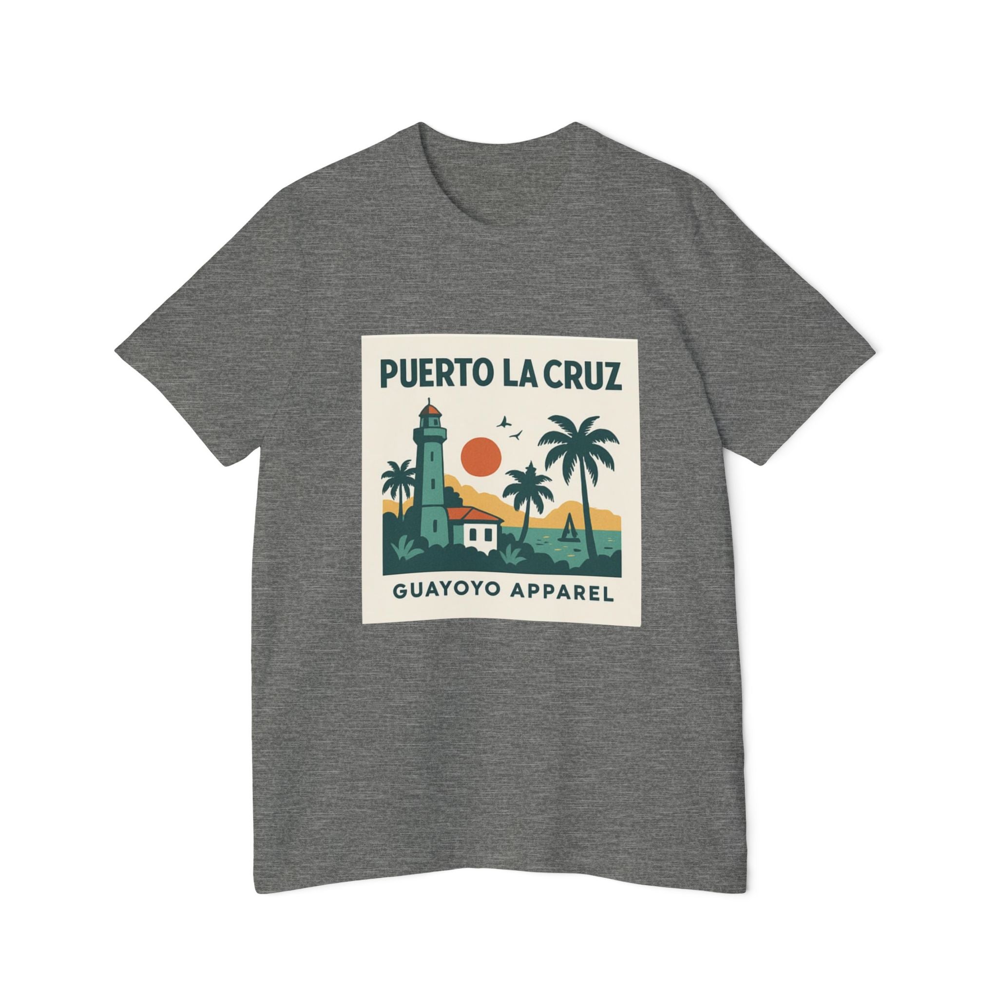 Puerto La Cruz Lighthouse T-Shirt — Retro Beach Graphic Tee by Guayoyo Apparel