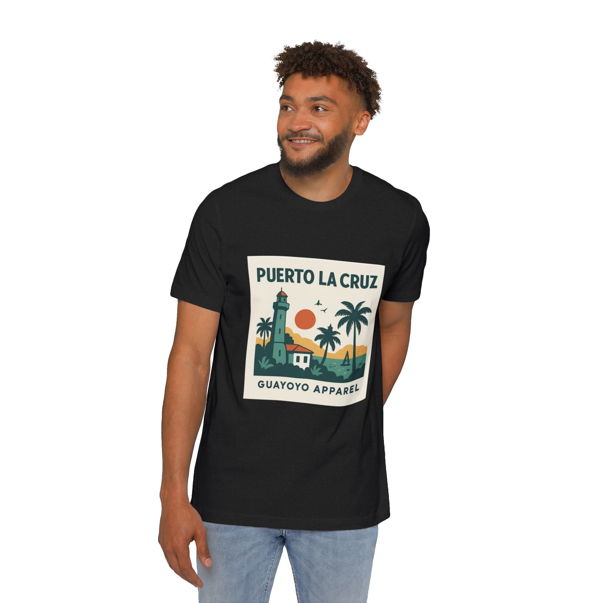 Puerto La Cruz Lighthouse T-Shirt — Retro Beach Graphic Tee by Guayoyo Apparel