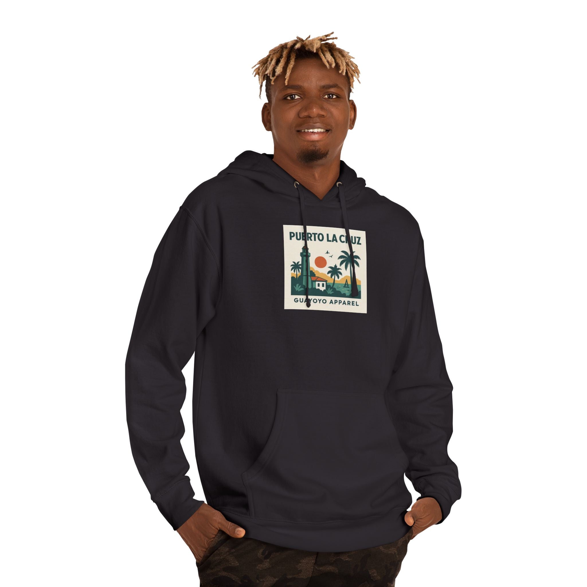 Puerto La Cruz Vintage Travel Hoodie – Retro Palm Beach Sunset Sweatshirt