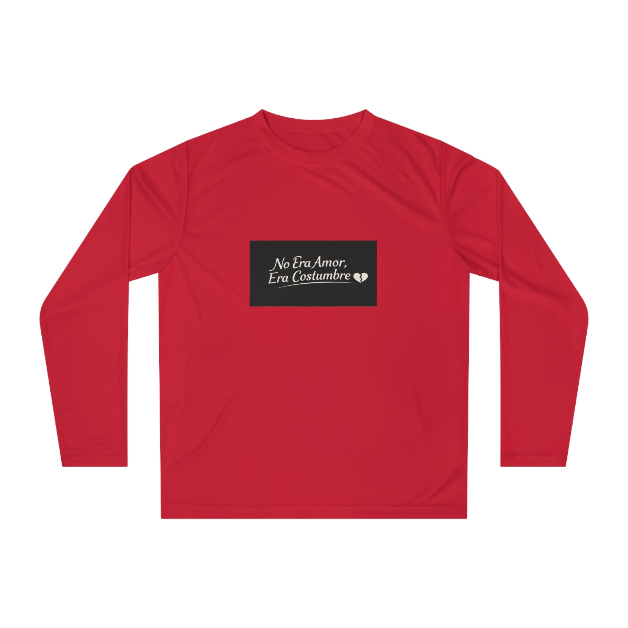 Long Sleeve Shirt — "No Era Amor, Era Costumbre" Minimal Spanish Quote Performance Top