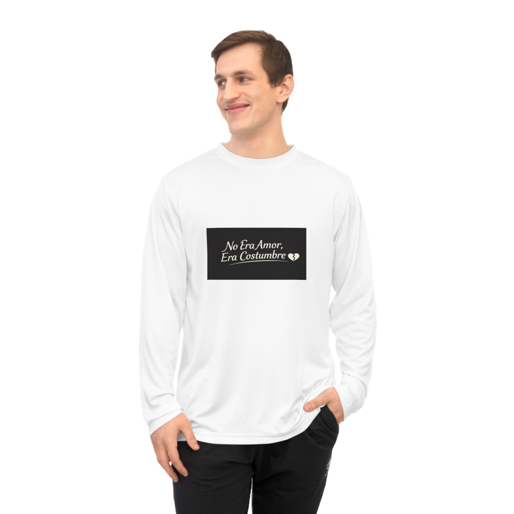 Long Sleeve Shirt — "No Era Amor, Era Costumbre" Minimal Spanish Quote Performance Top