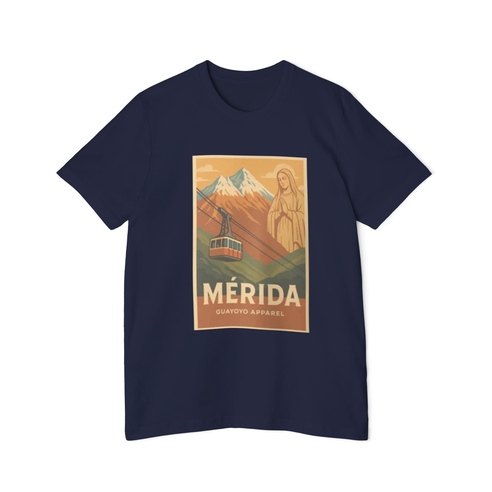 Mérida Vintage Travel T-Shirt — Cable Car & Mountain Poster Tee