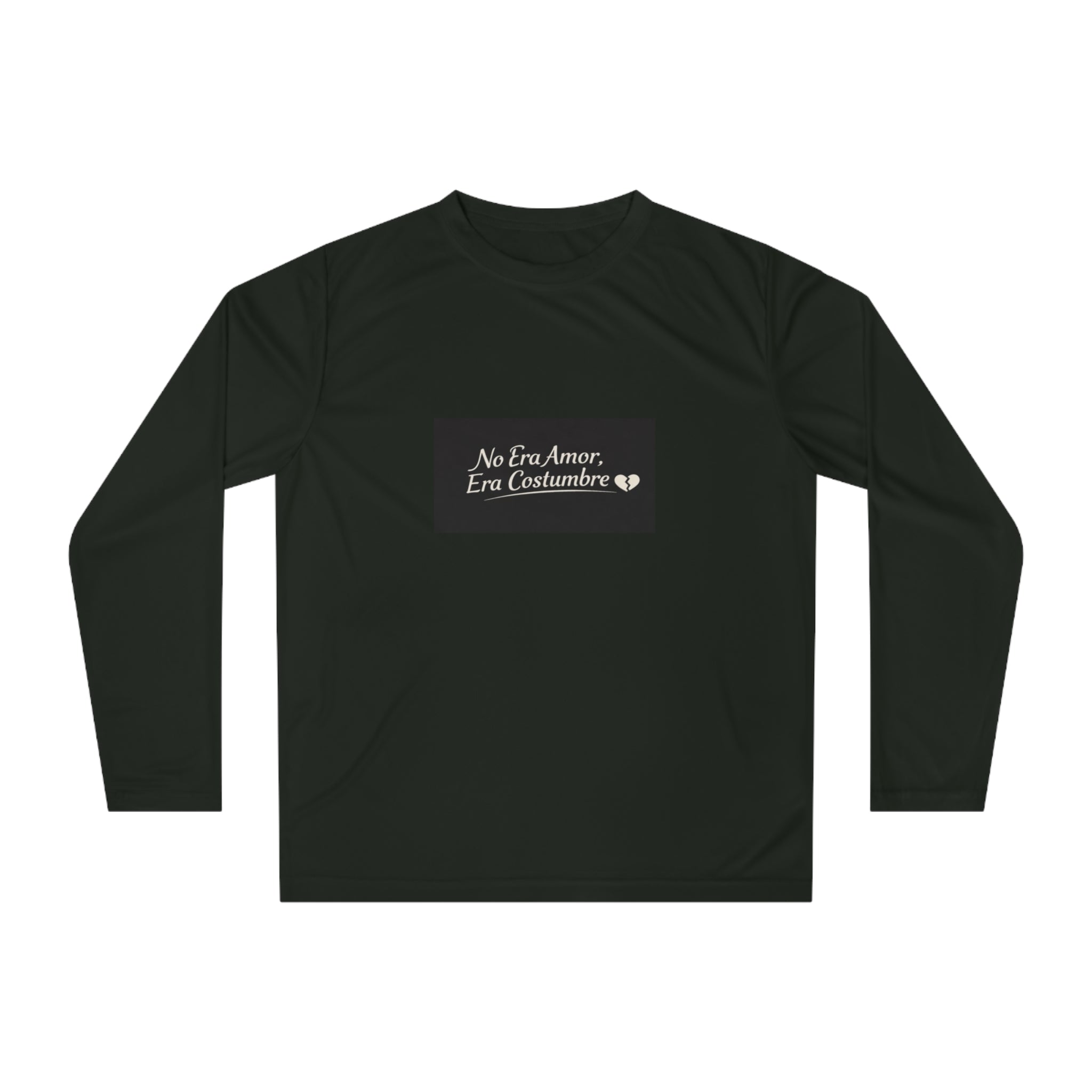 Long Sleeve Shirt — "No Era Amor, Era Costumbre" Minimal Spanish Quote Performance Top