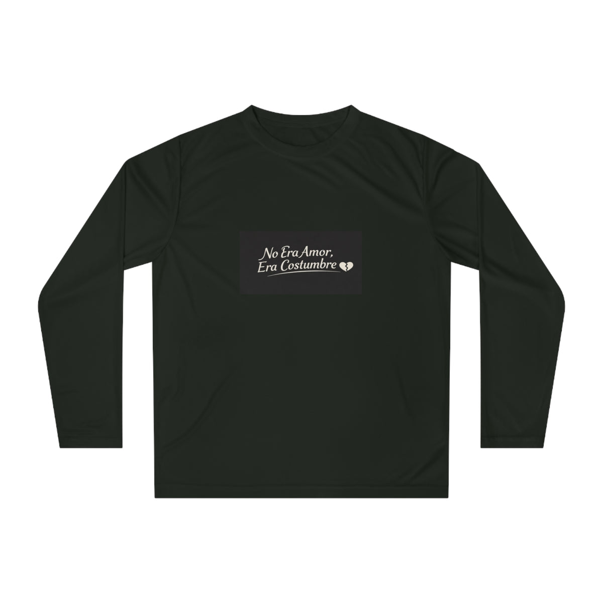 Long Sleeve Shirt — "No Era Amor, Era Costumbre" Minimal Spanish Quote Performance Top