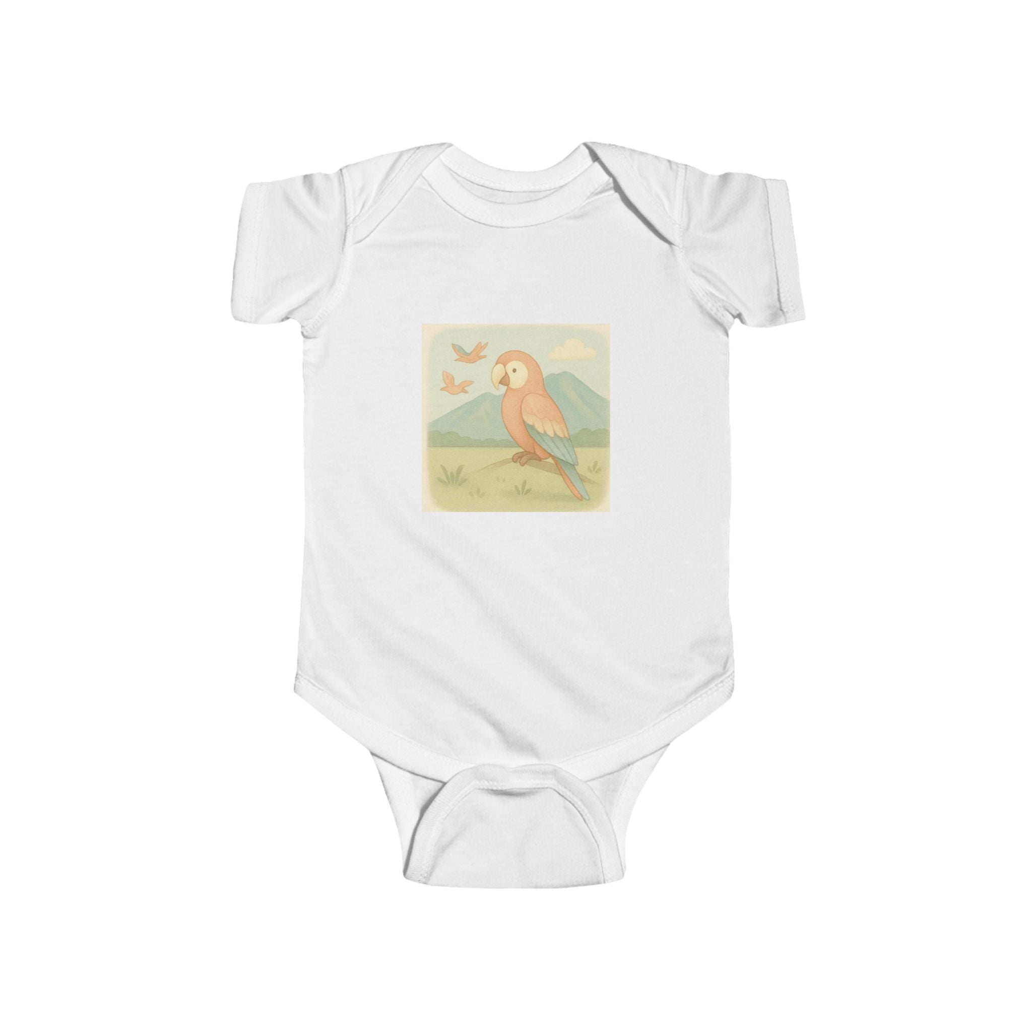 Vintage Parrot Baby Bodysuit – Tropical Bird Infant Onesie