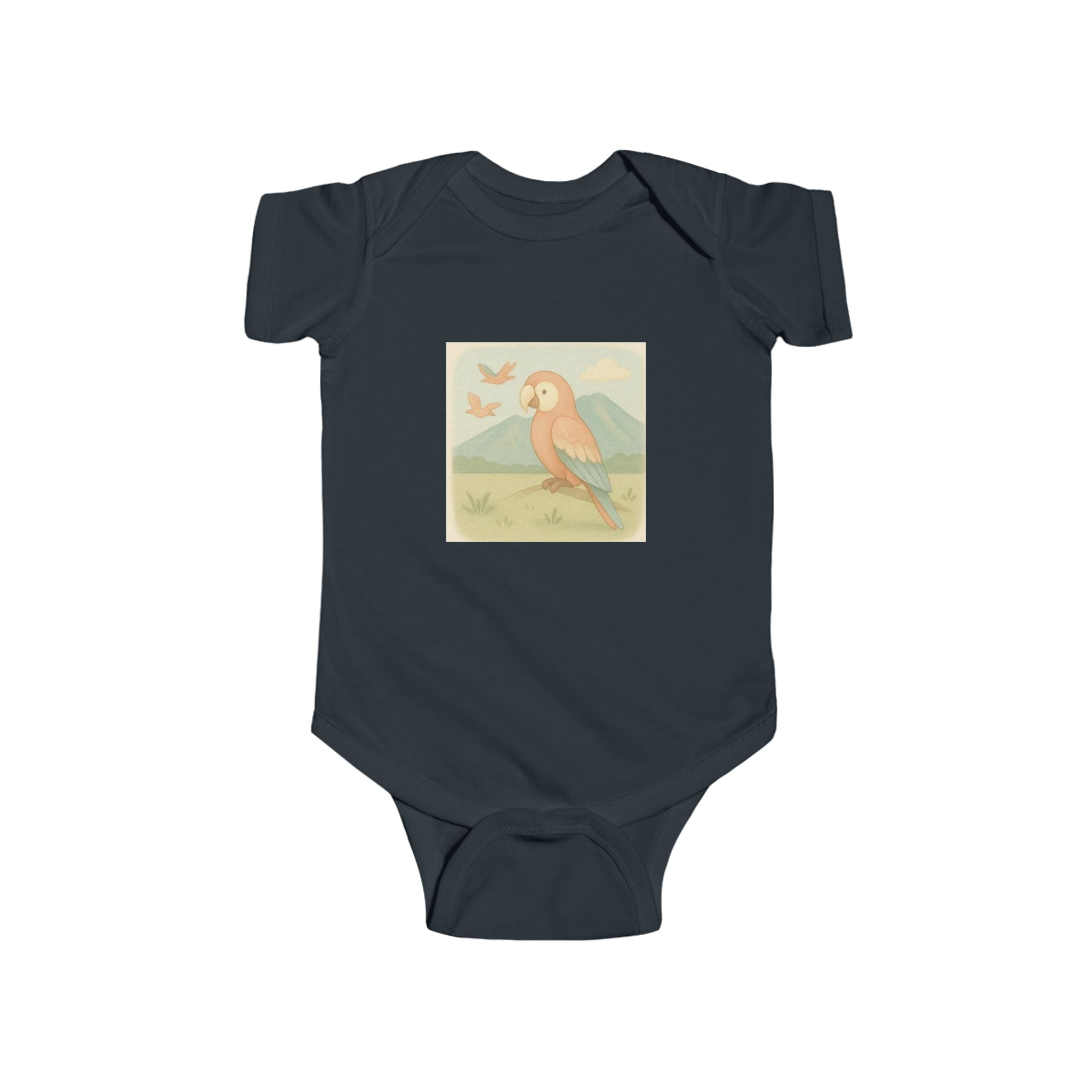 Vintage Parrot Baby Bodysuit – Tropical Bird Infant Onesie