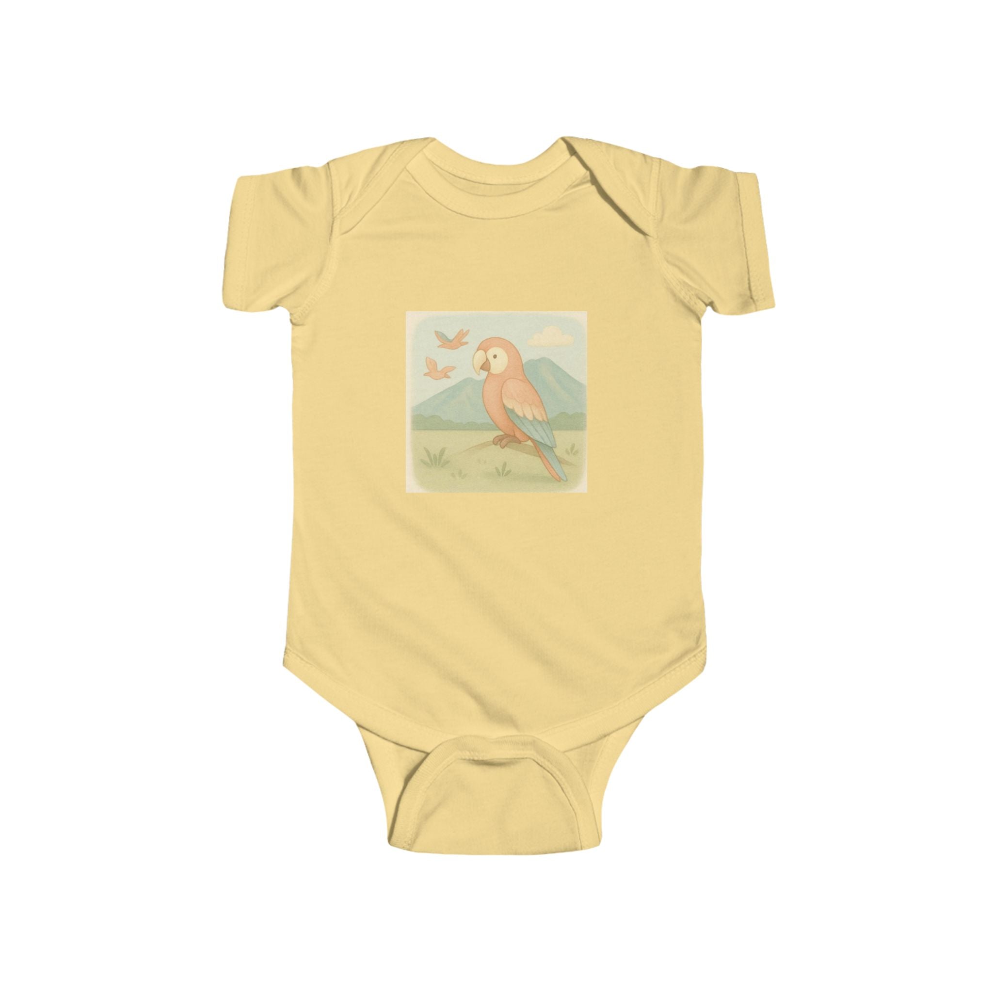 Vintage Parrot Baby Bodysuit – Tropical Bird Infant Onesie