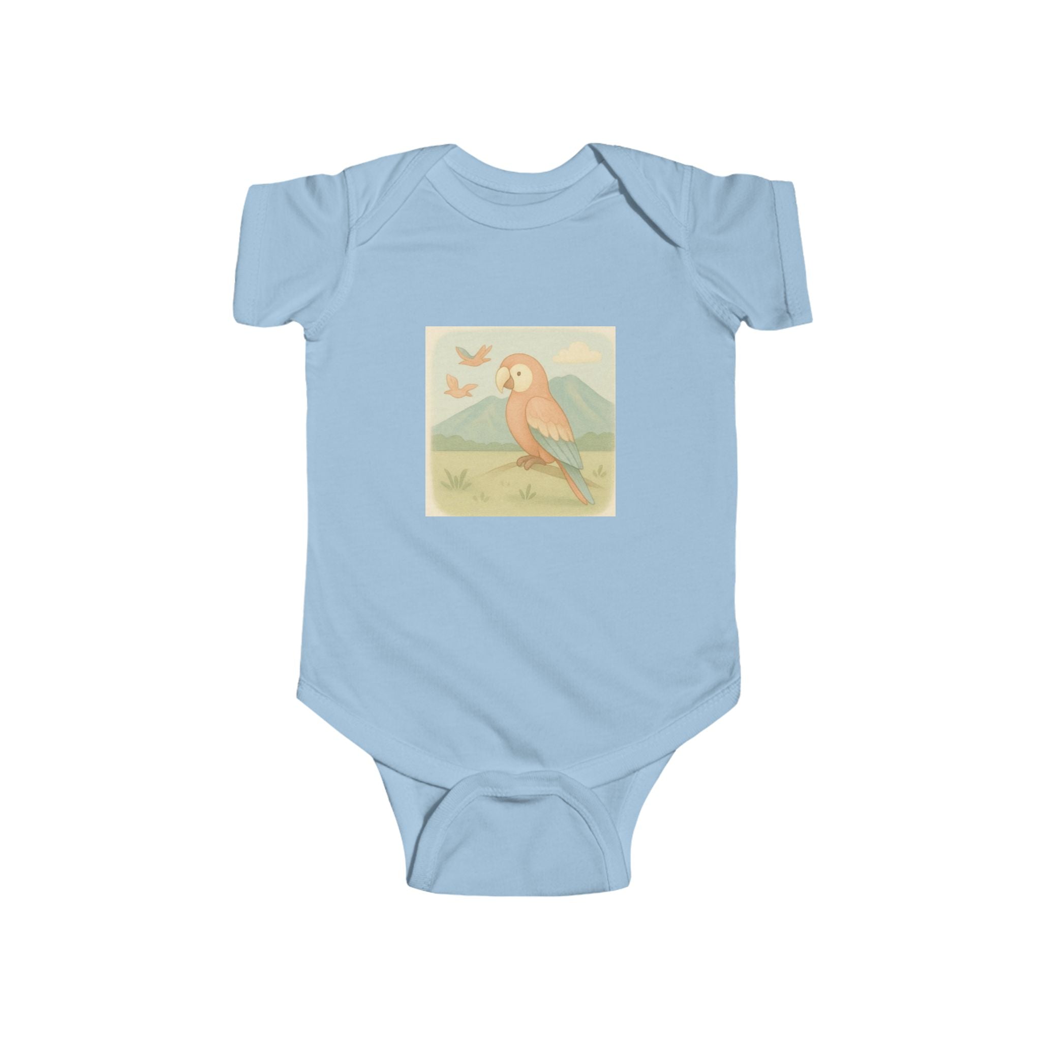 Vintage Parrot Baby Bodysuit – Tropical Bird Infant Onesie