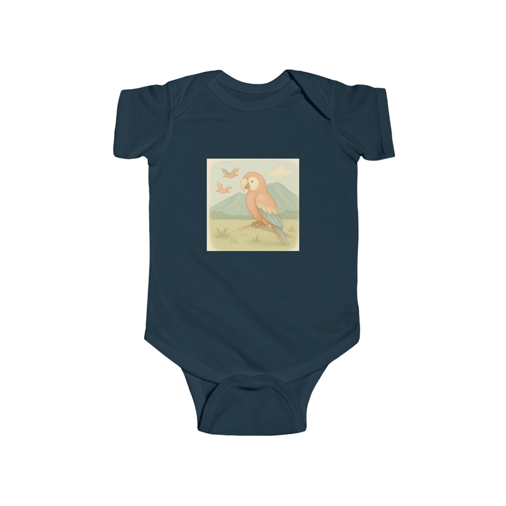 Vintage Parrot Baby Bodysuit – Tropical Bird Infant Onesie