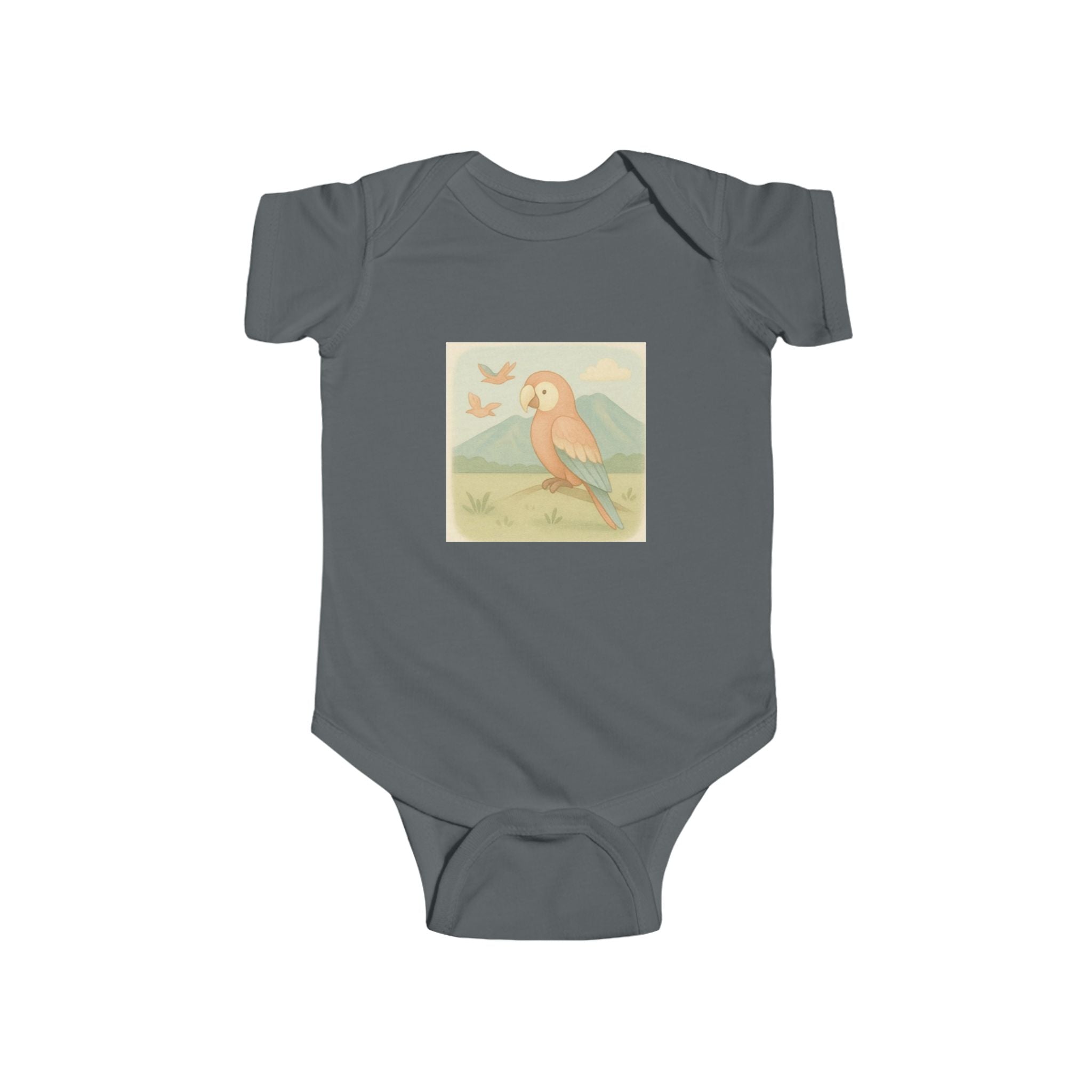 Vintage Parrot Baby Bodysuit – Tropical Bird Infant Onesie