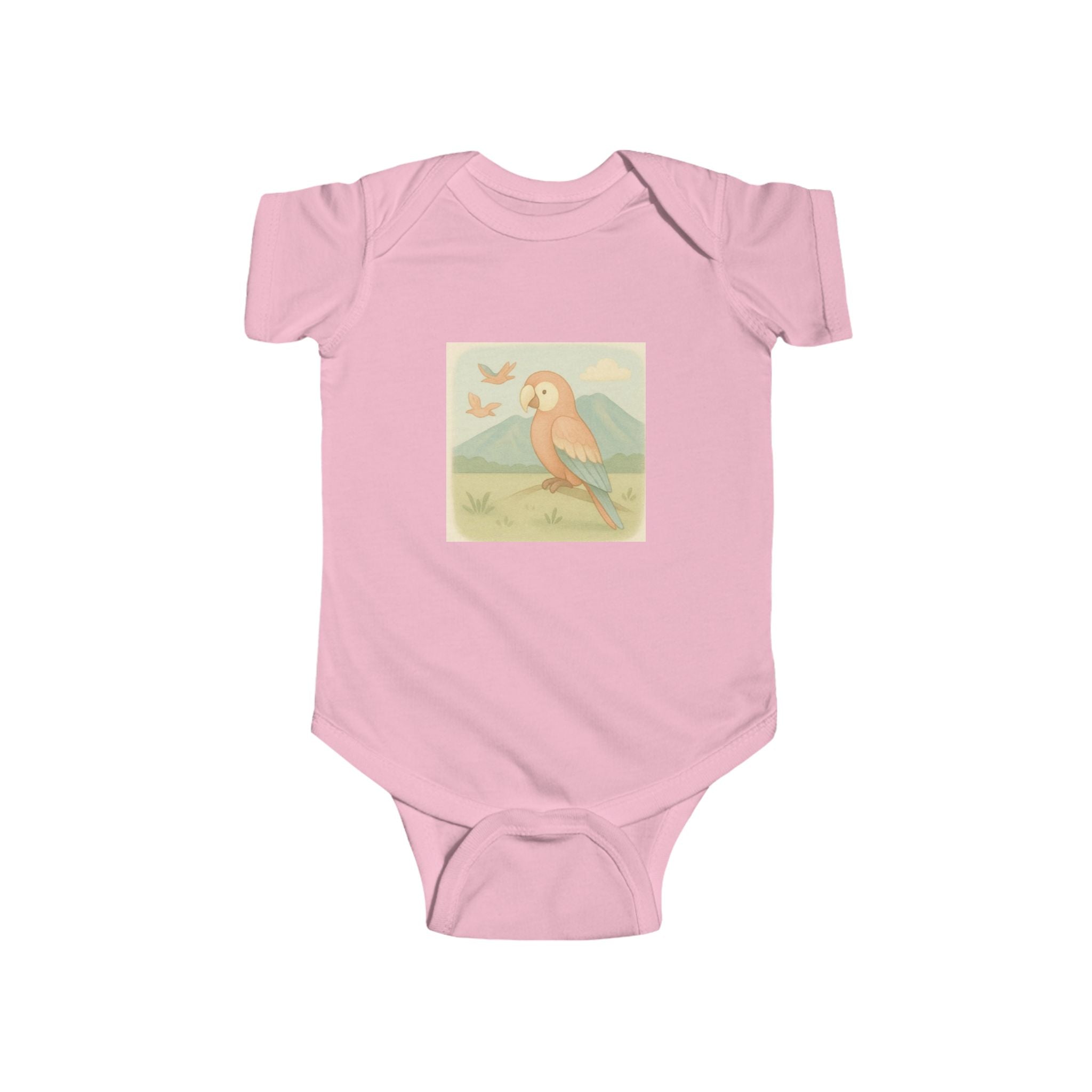 Vintage Parrot Baby Bodysuit – Tropical Bird Infant Onesie