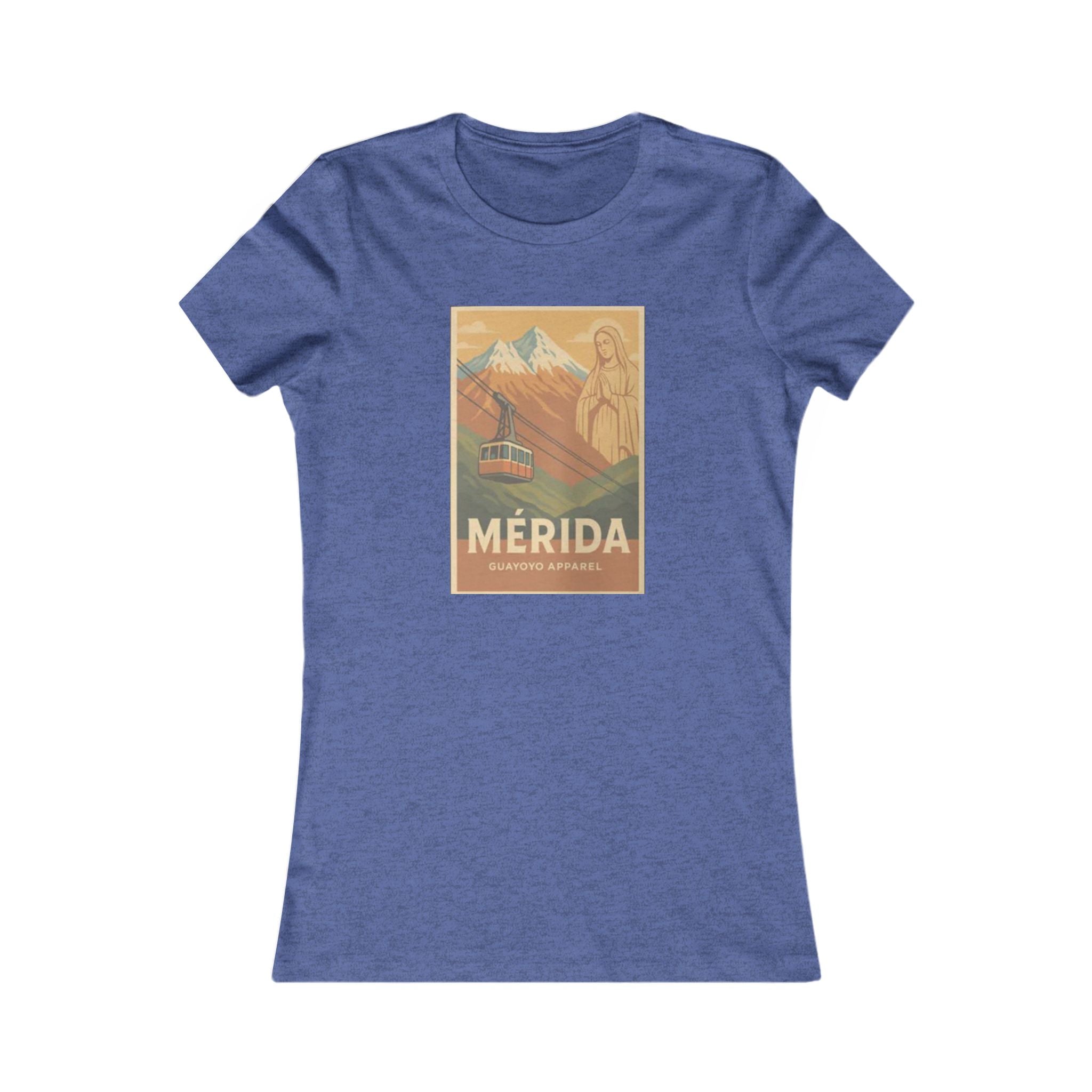 Mérida Vintage Travel Tee — Mountain Cable Car Graphic Women's Shirt
