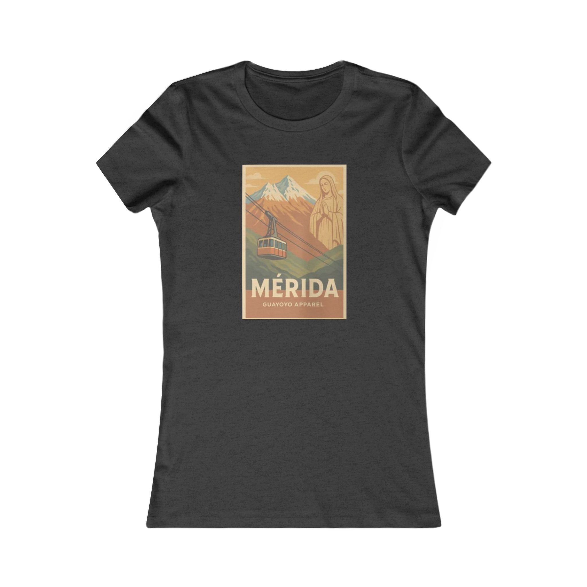 Mérida Vintage Travel Tee — Mountain Cable Car Graphic Women's Shirt