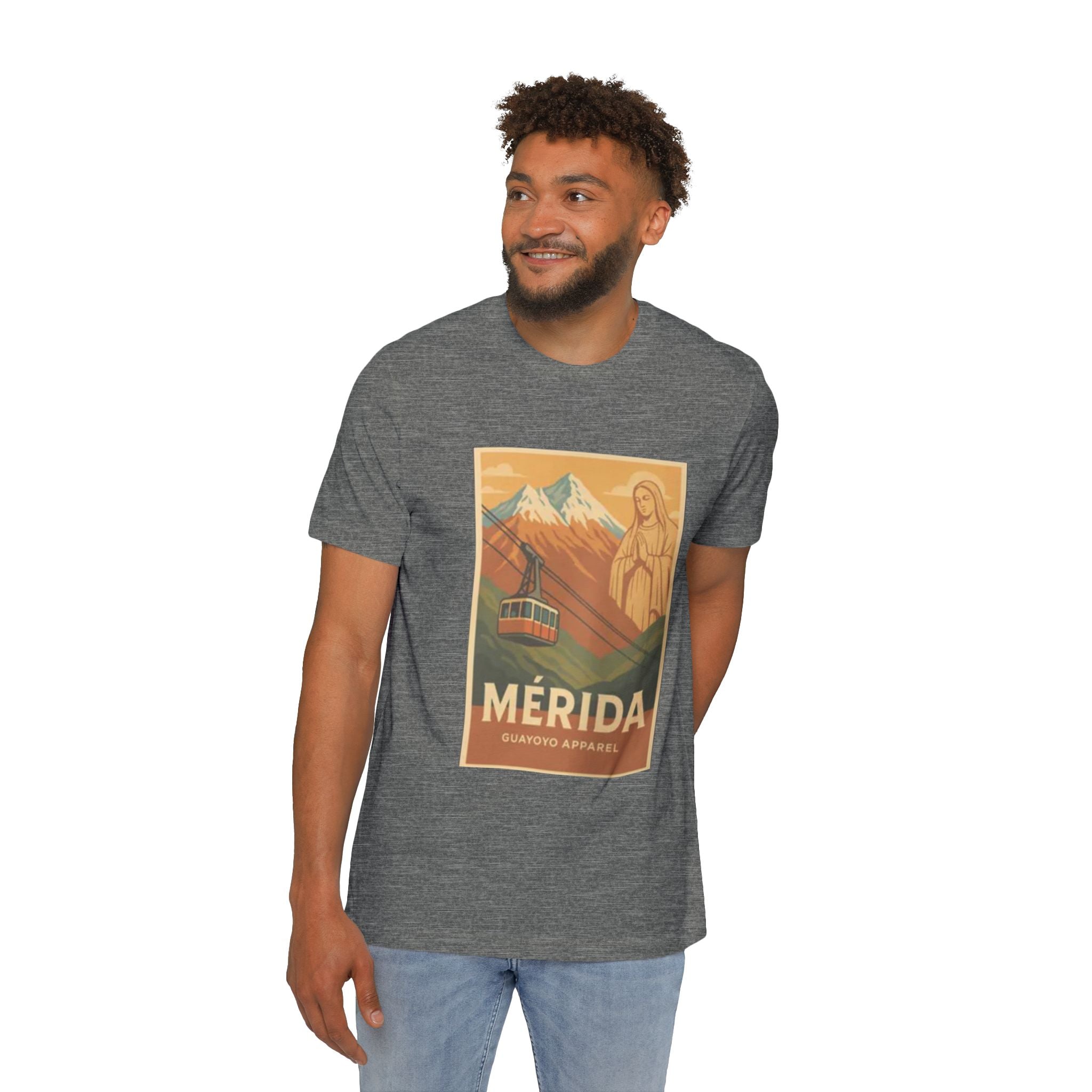 Mérida Vintage Travel T-Shirt — Cable Car & Mountain Poster Tee