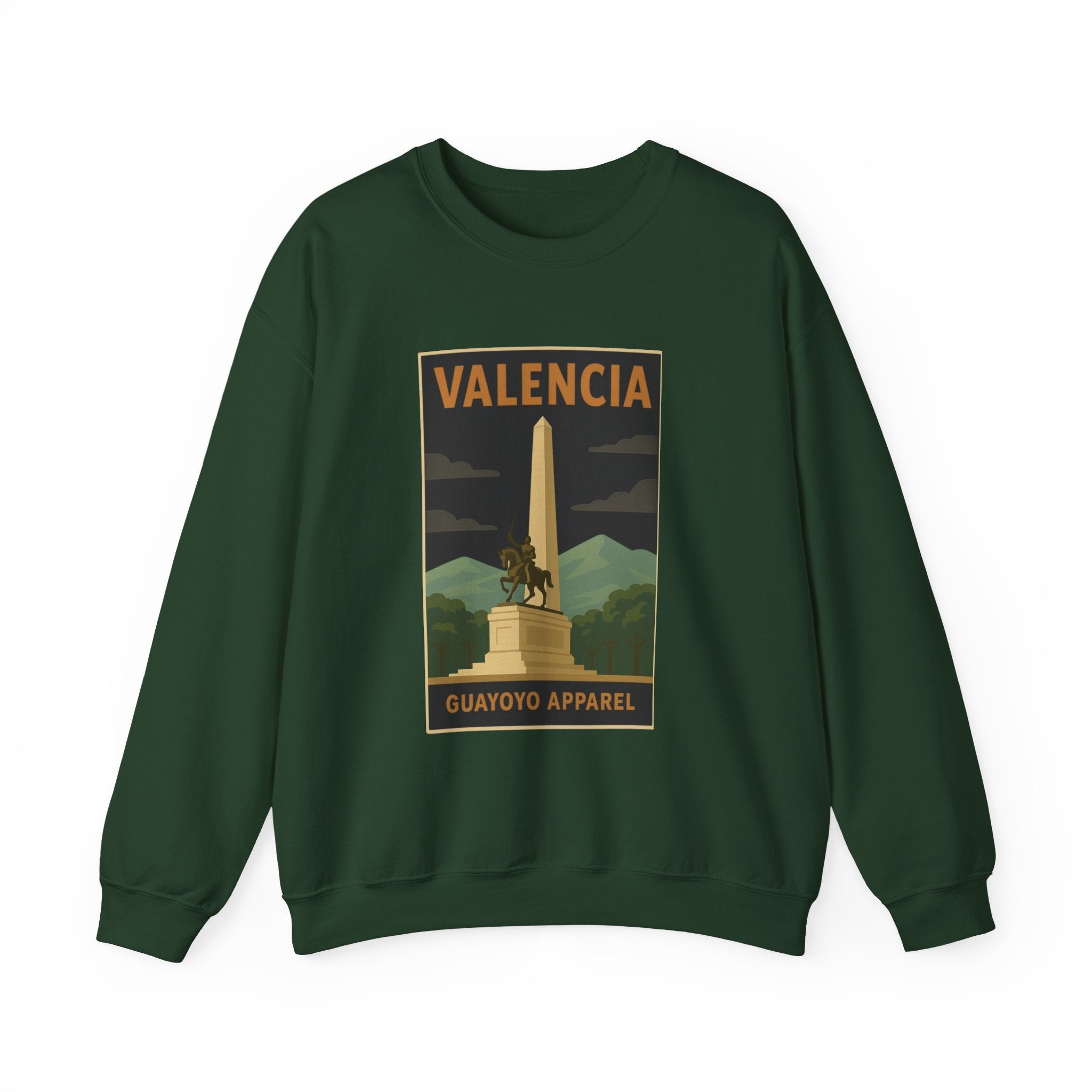 Valencia Monument Crewneck Sweatshirt — Vintage City Landmark Graphic