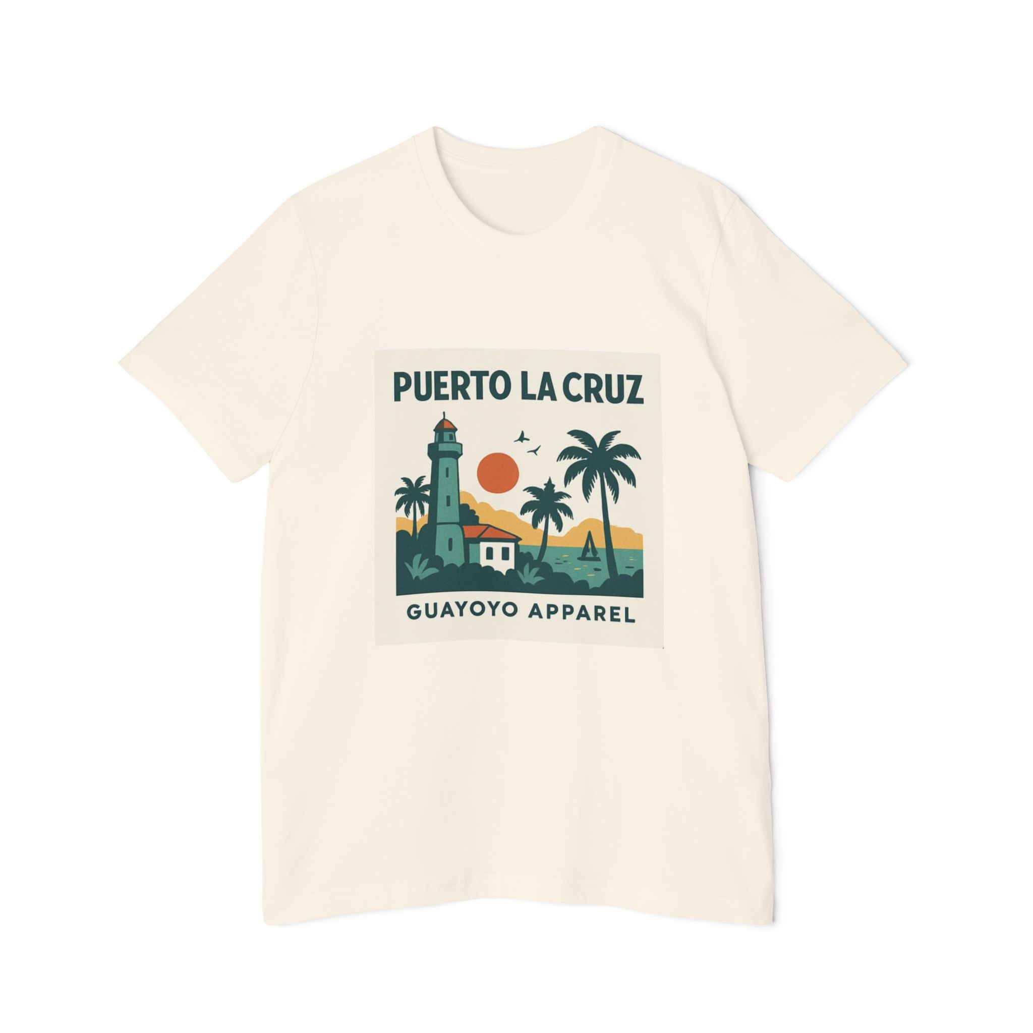 Puerto La Cruz Lighthouse T-Shirt — Retro Beach Graphic Tee by Guayoyo Apparel