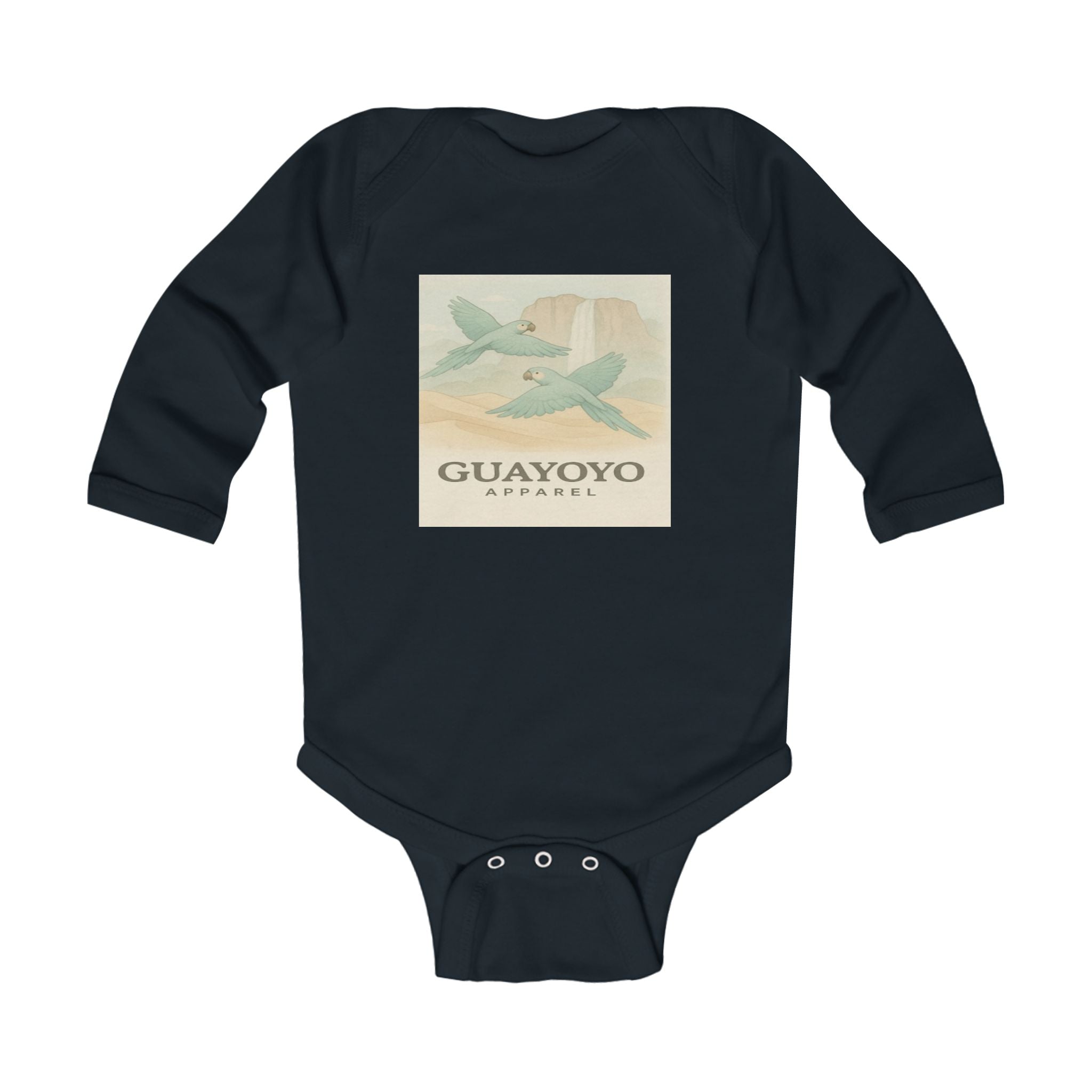 Infant Bodysuit with Vintage Airplane "Guayoyo" Print — Baby Long Sleeve Onesie