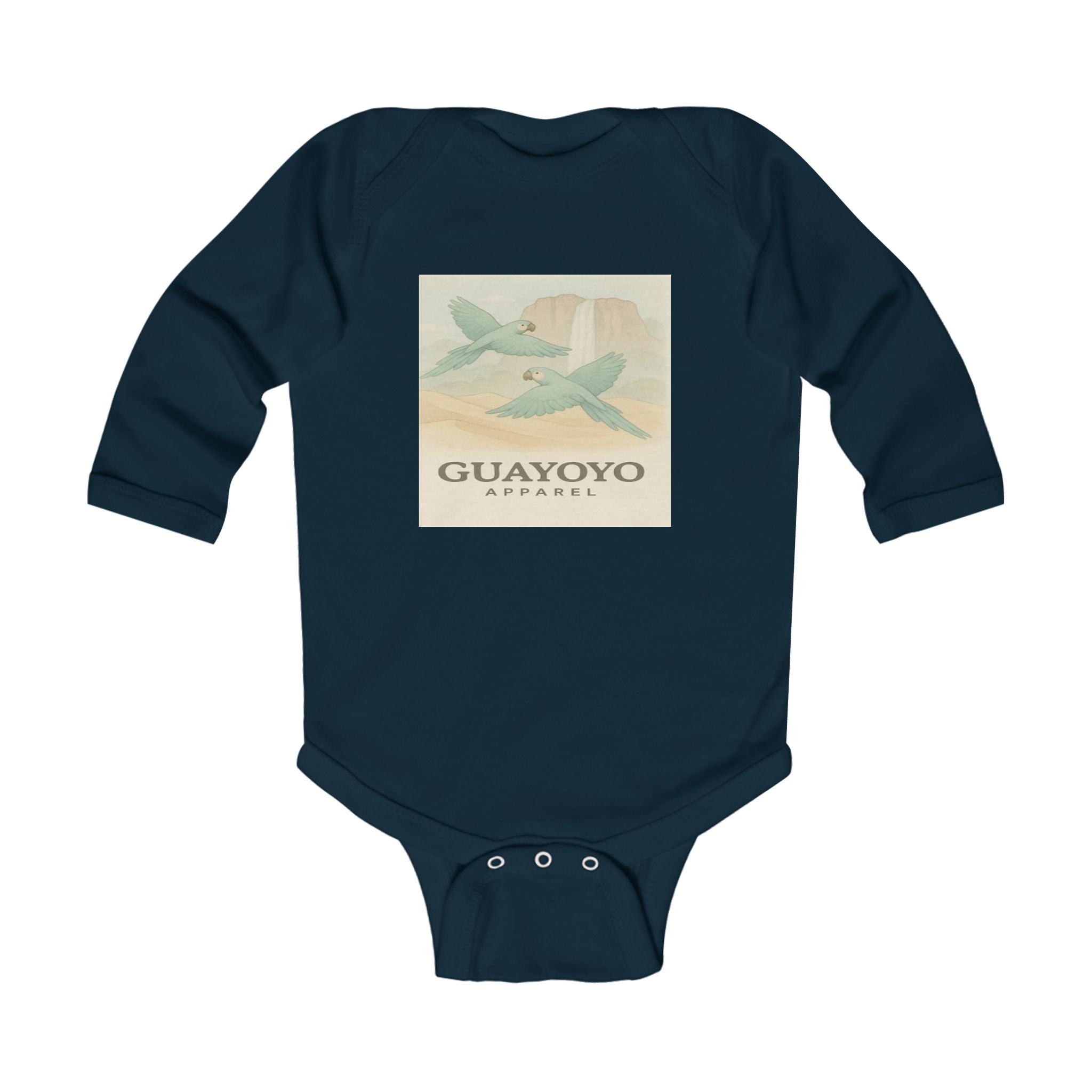 Infant Bodysuit with Vintage Airplane "Guayoyo" Print — Baby Long Sleeve Onesie