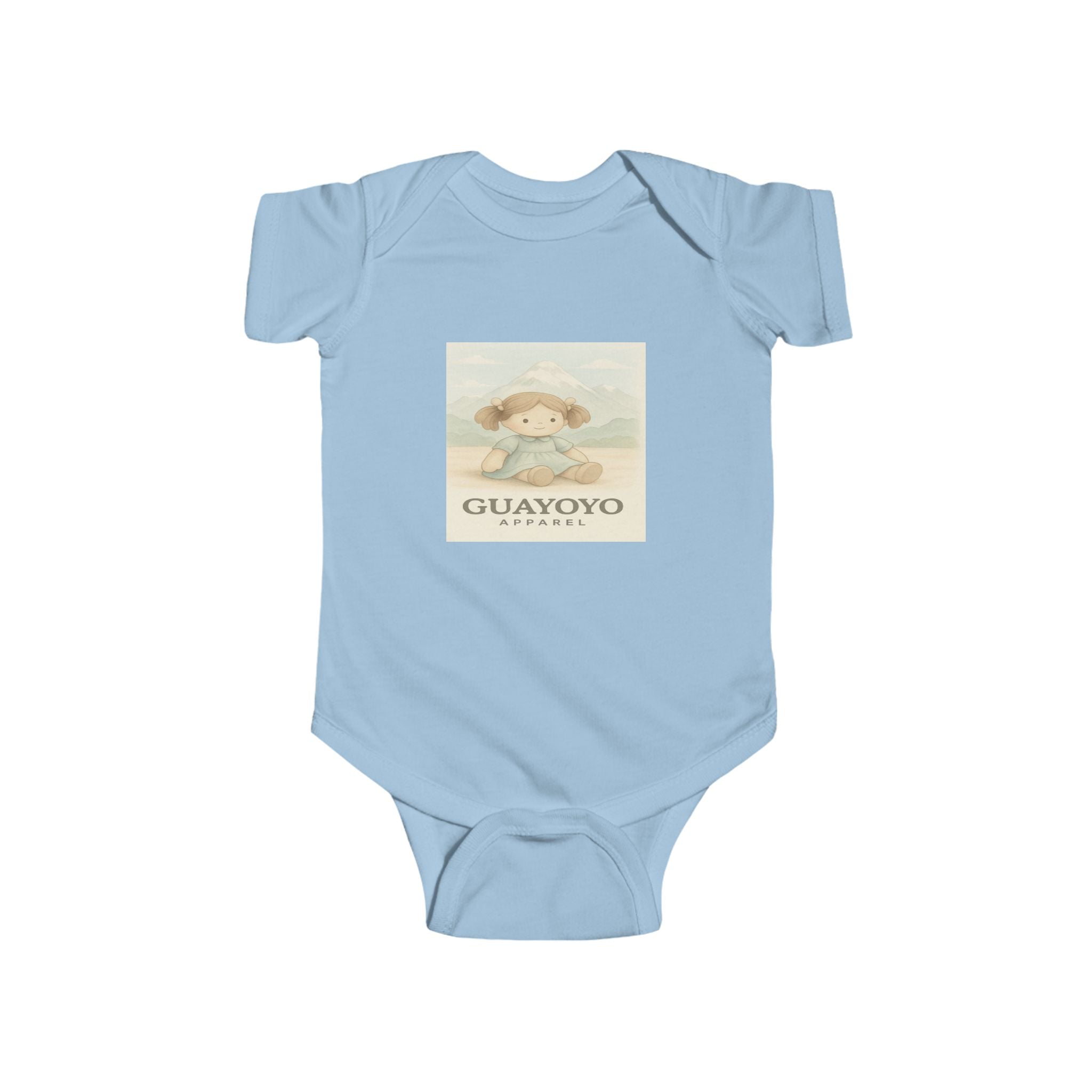 Baby Bodysuit — Cute Cartoon Sheep with 'GUAJOY0' Vintage Nursery Graphic