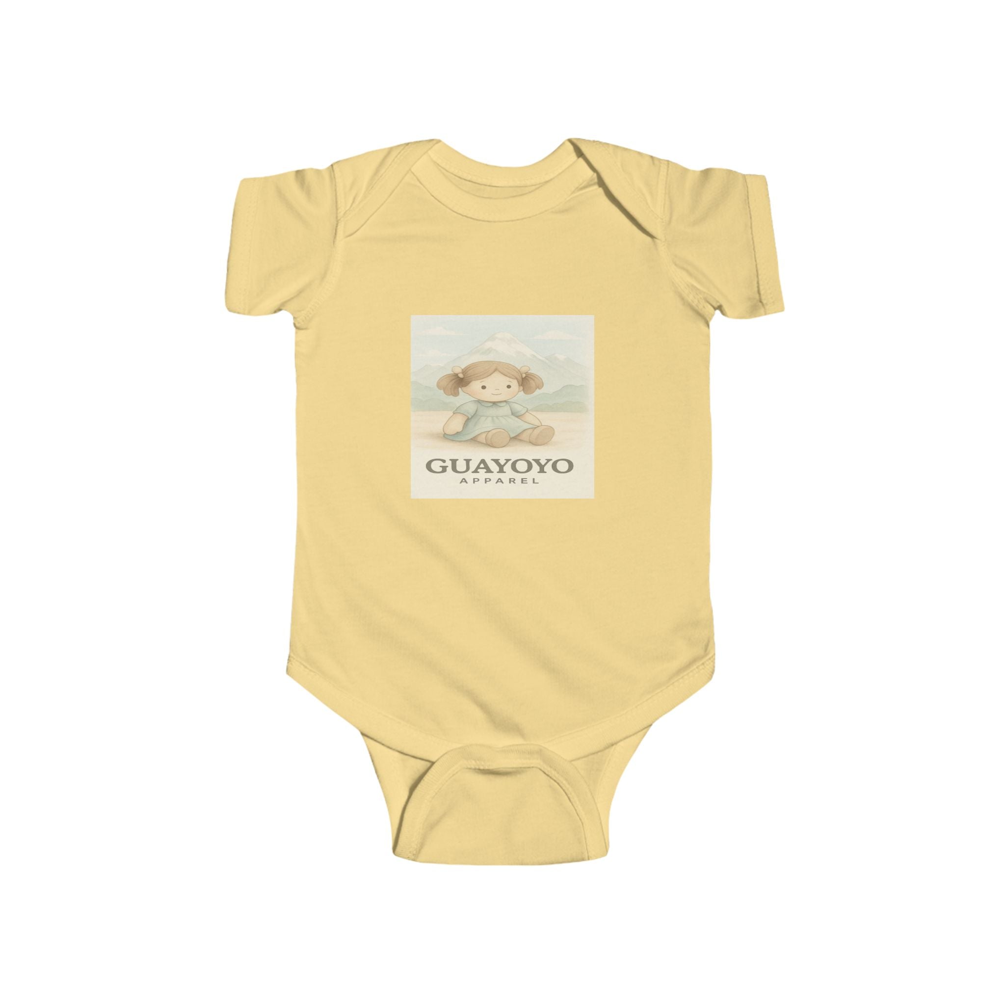 Baby Bodysuit — Cute Cartoon Sheep with 'GUAJOY0' Vintage Nursery Graphic